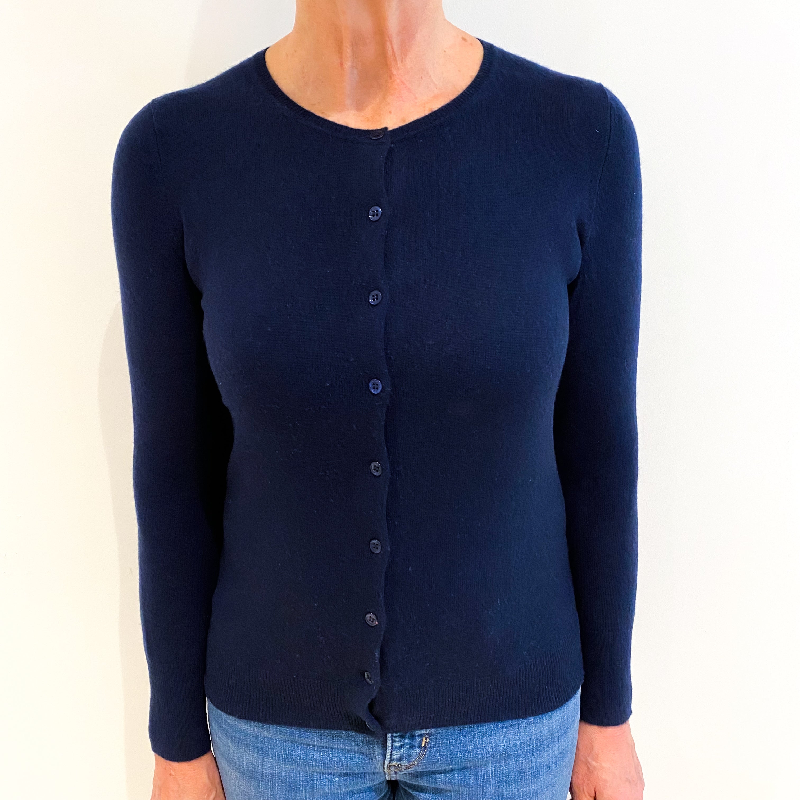 Navy Blue Cashmere Cardigan Medium
