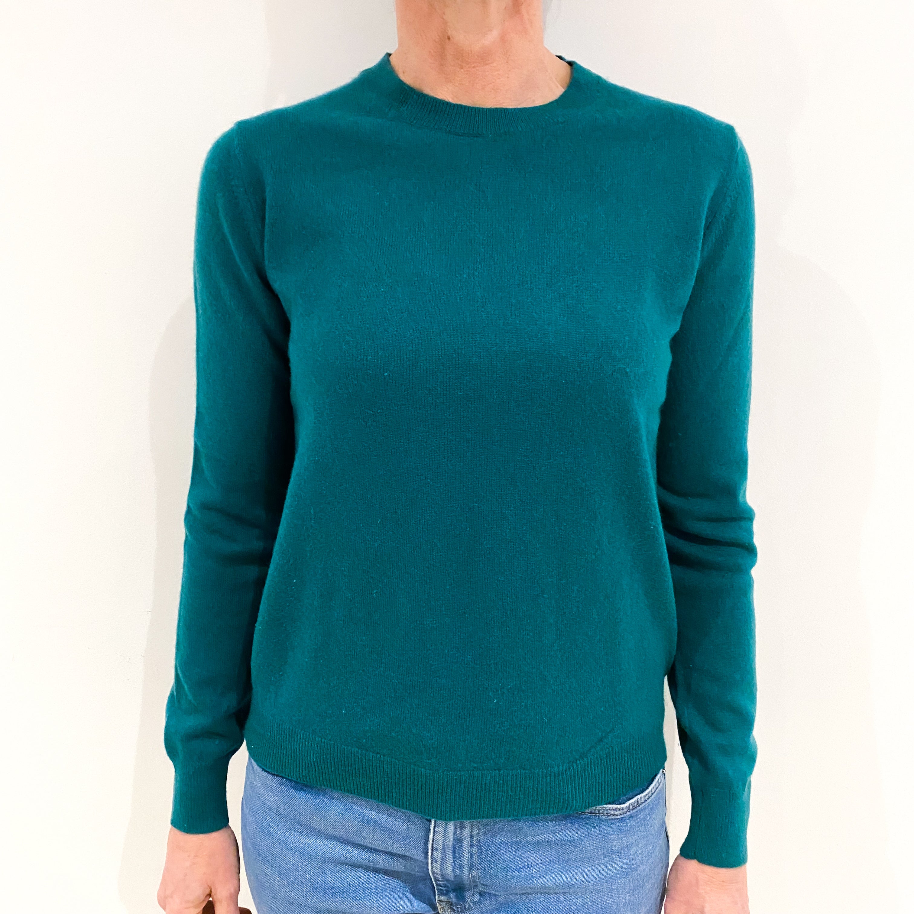 Emerald Green Cashmere Crew Neck Jumper Small