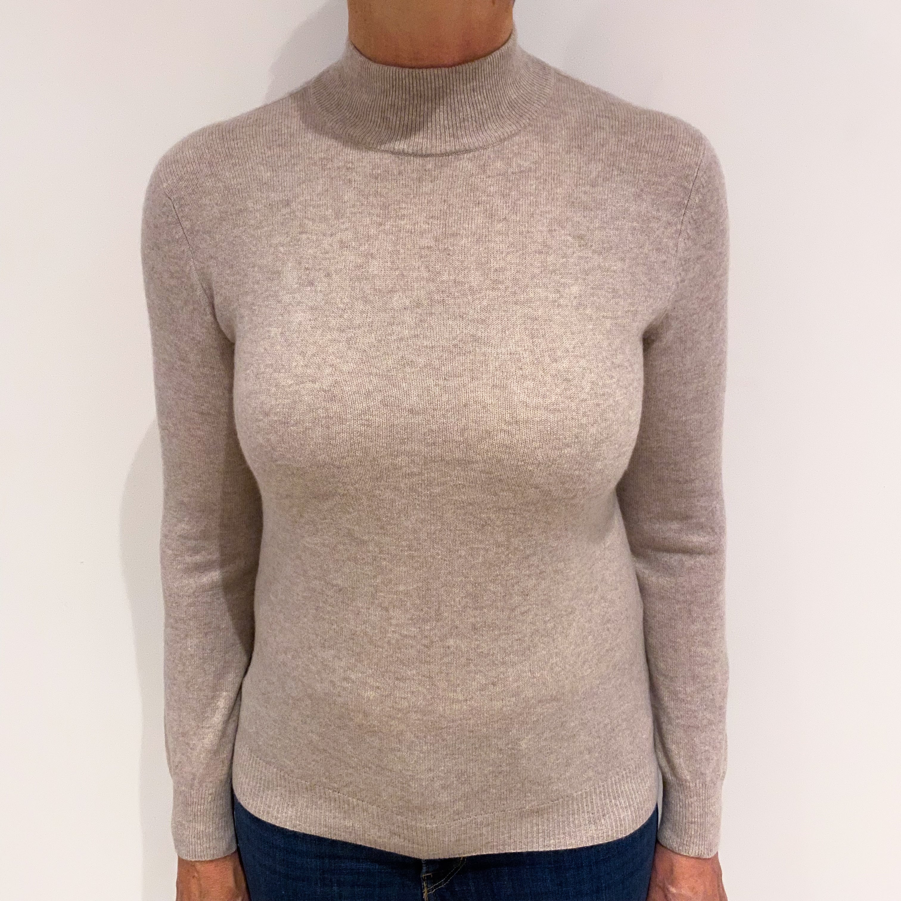 Soft Fawn Cashmere Turtle Neck Jumper Medium