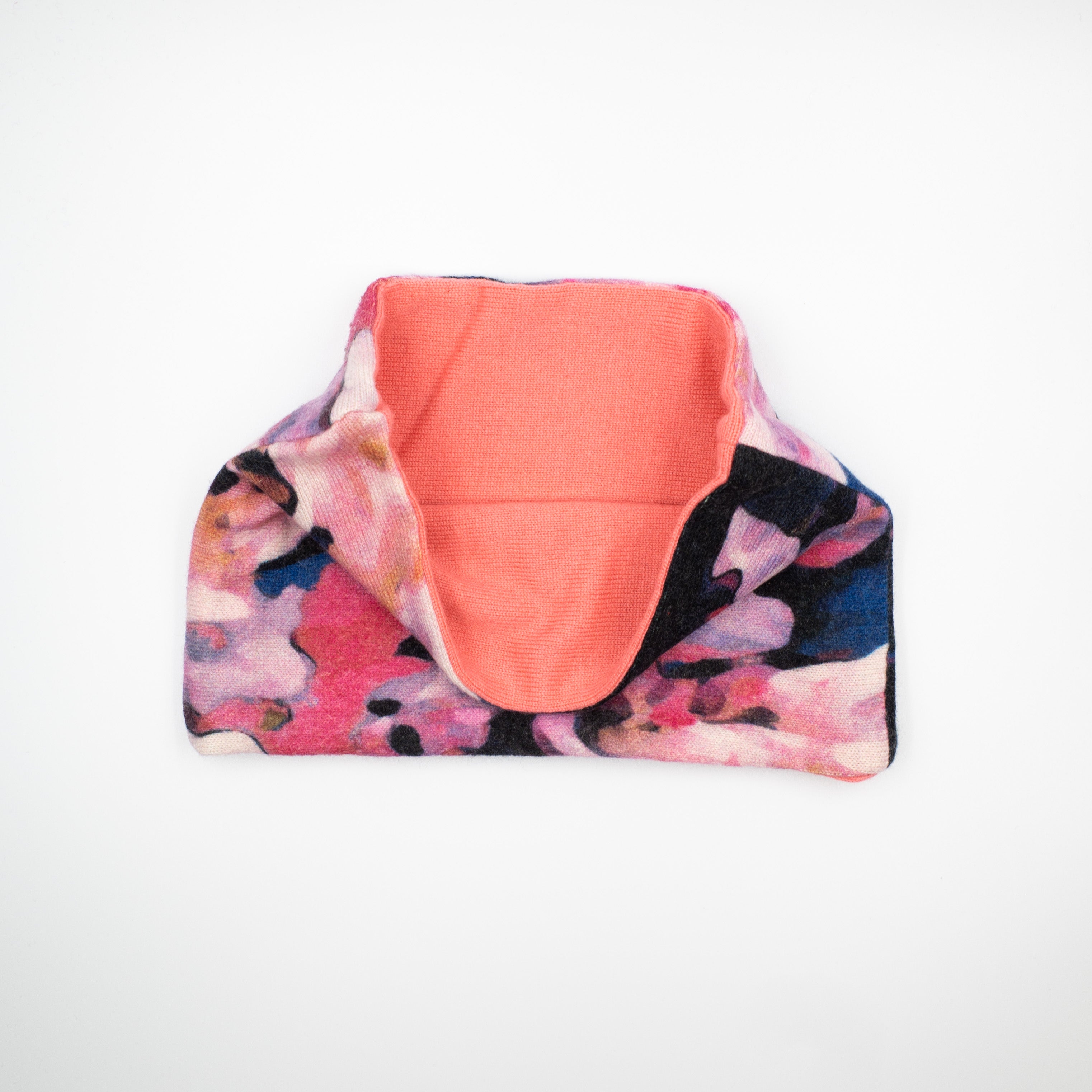 Navy Pink Floral and Coral Neck Warmer