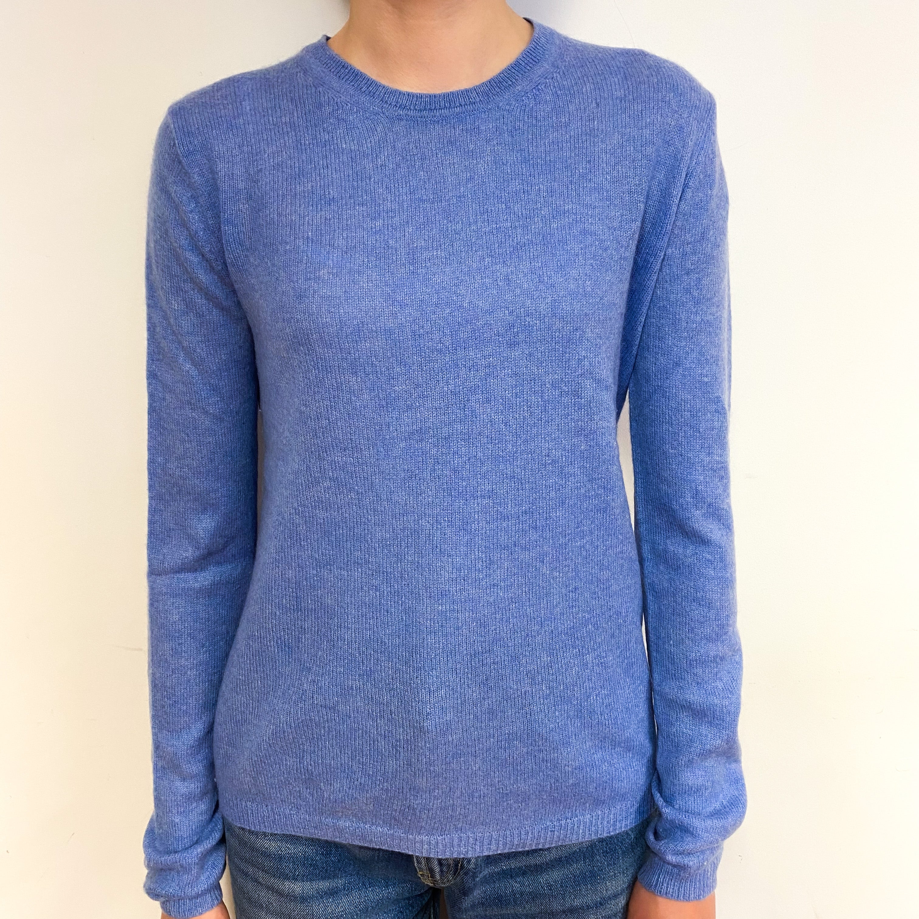 Sky Blue Cashmere Crew Neck Jumper Extra Small