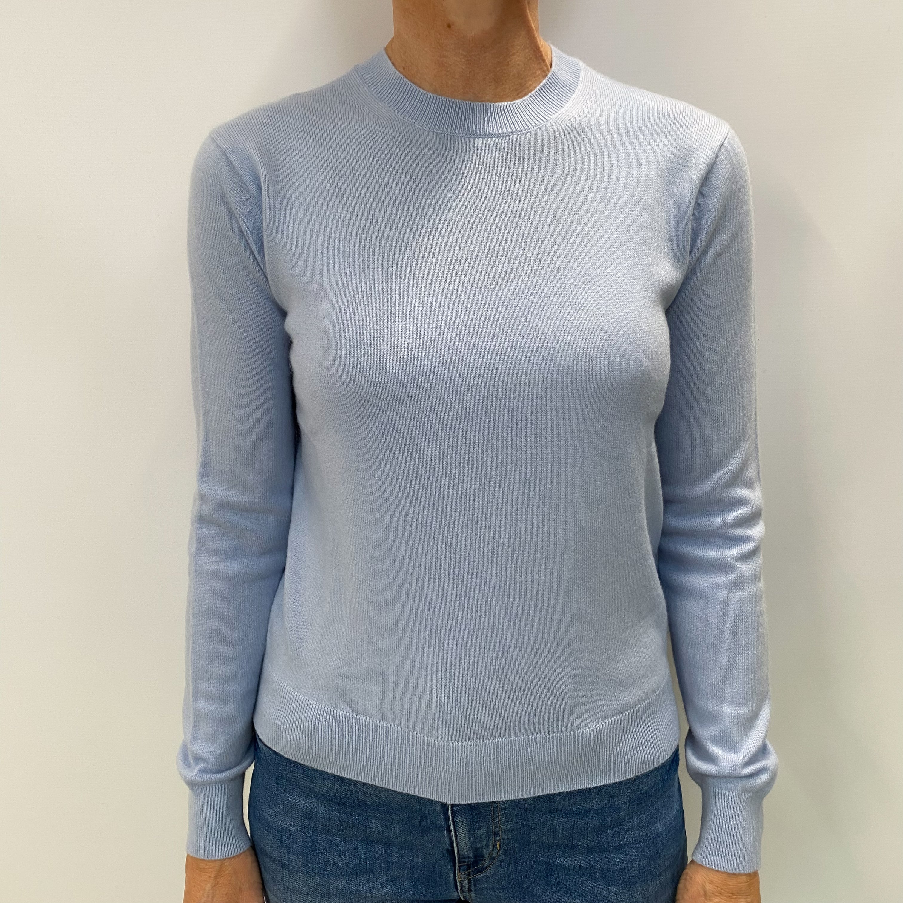 Sky Blue Cashmere Crew Neck Jumper Small