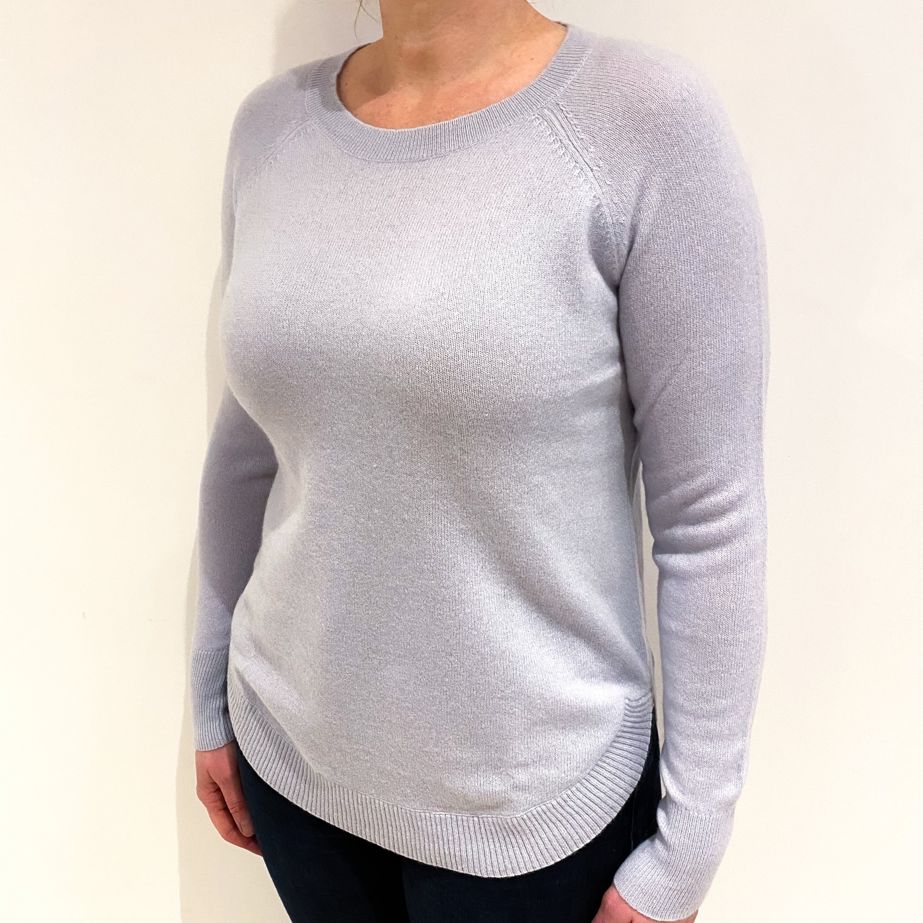 Ice Blue Cashmere Crew Neck Jumper Large