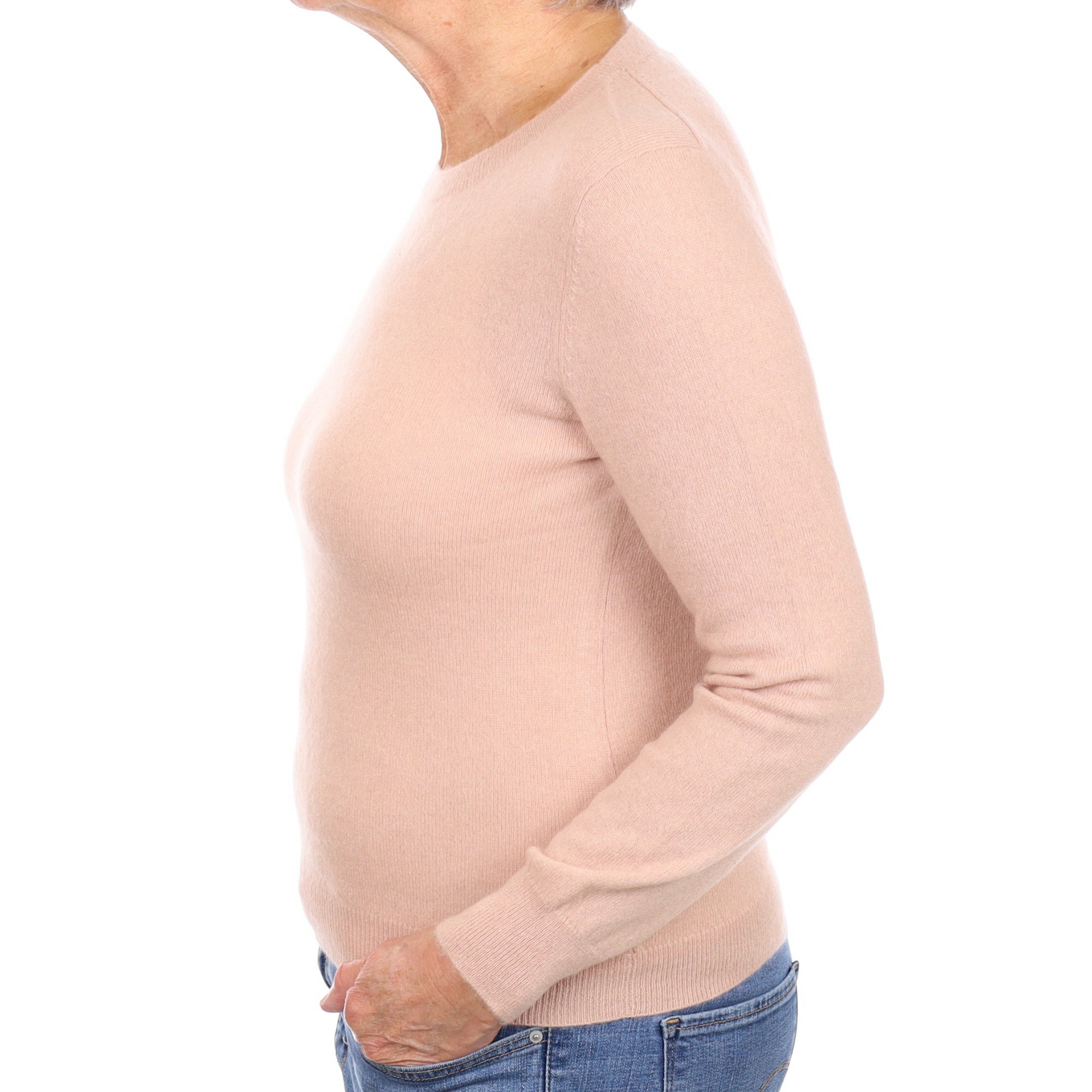 Nude Pink Cashmere Crew Neck Jumper Medium