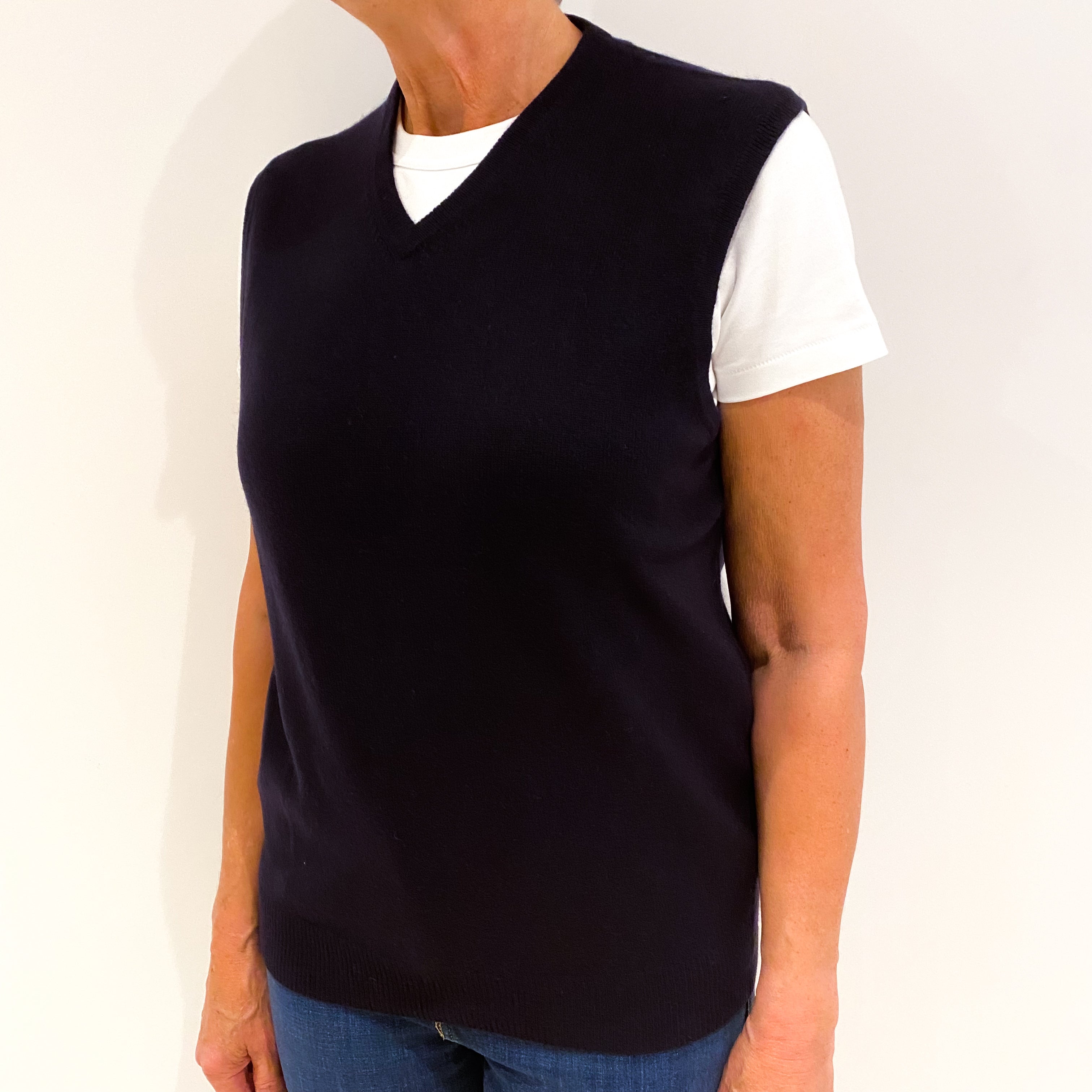 Navy Blue Cashmere Tank Top Medium