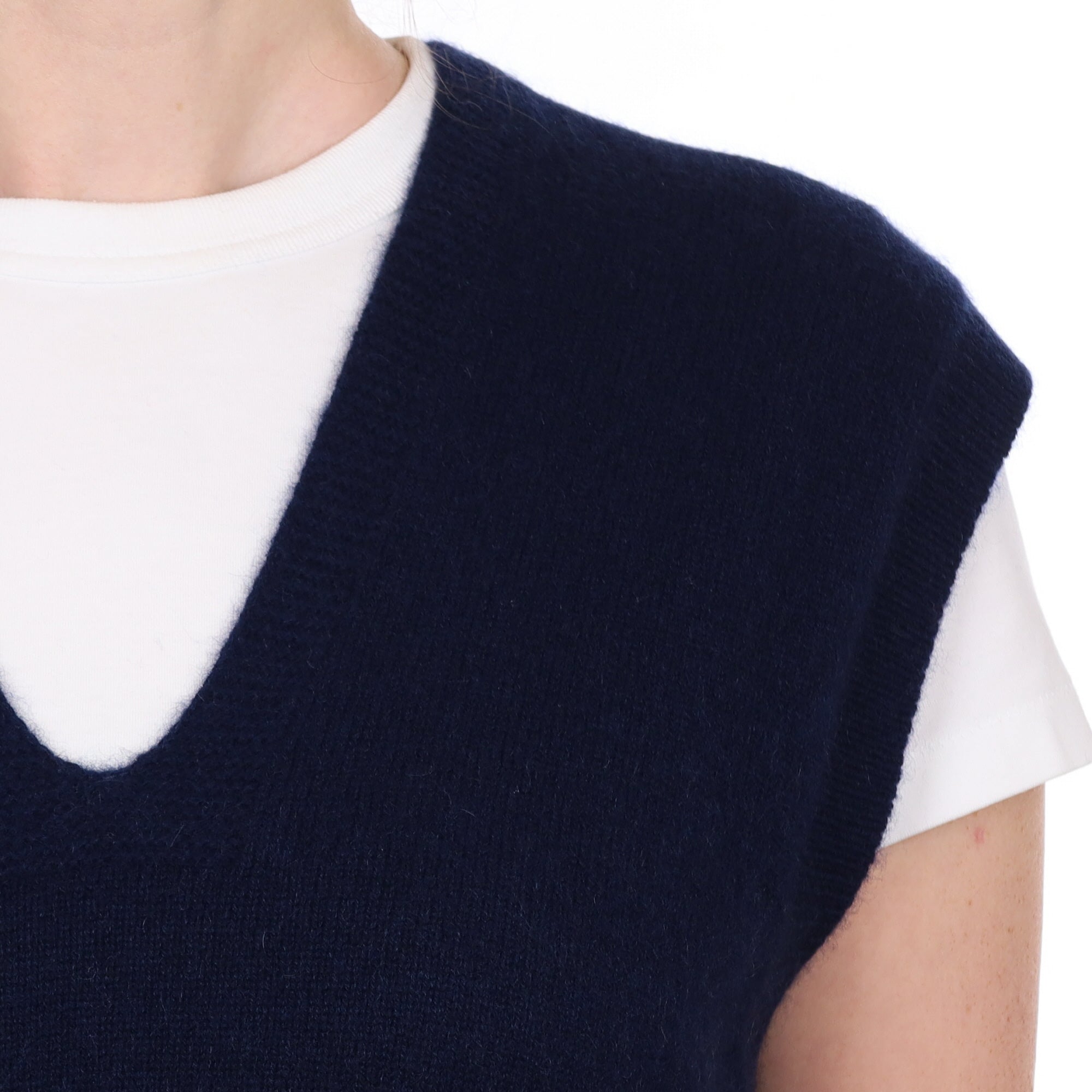 Brand New Navy Luxury Cashmere Tank Top Small UK 8-10