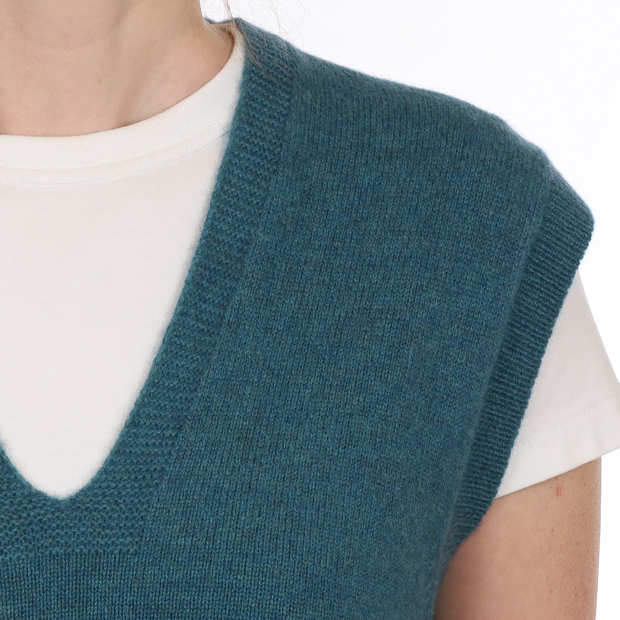 Brand New Ocean Green Luxury Cashmere Tank Top Small UK 8-10