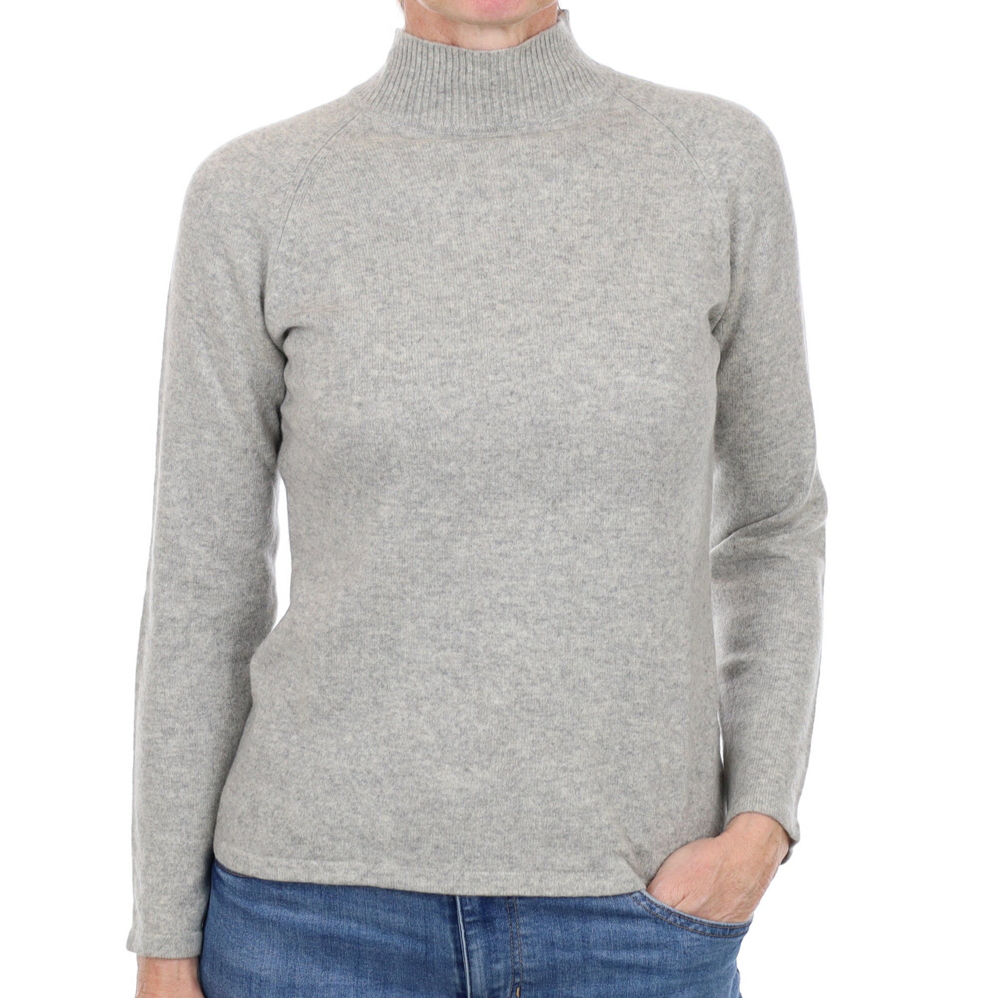 Smoke Grey Cashmere Turtle Neck Jumper Small