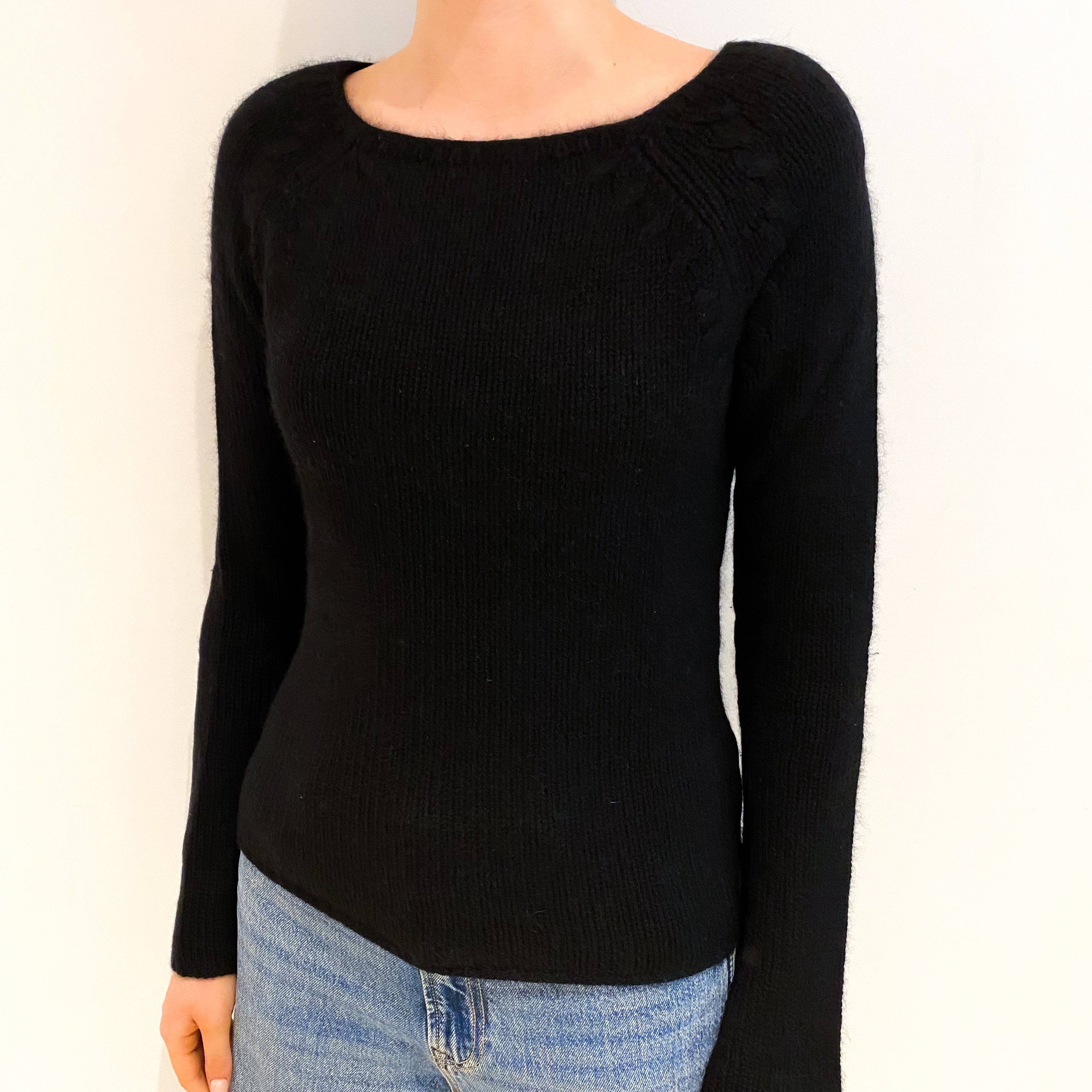 Black Cashmere Scoop Neck Jumper Extra Small