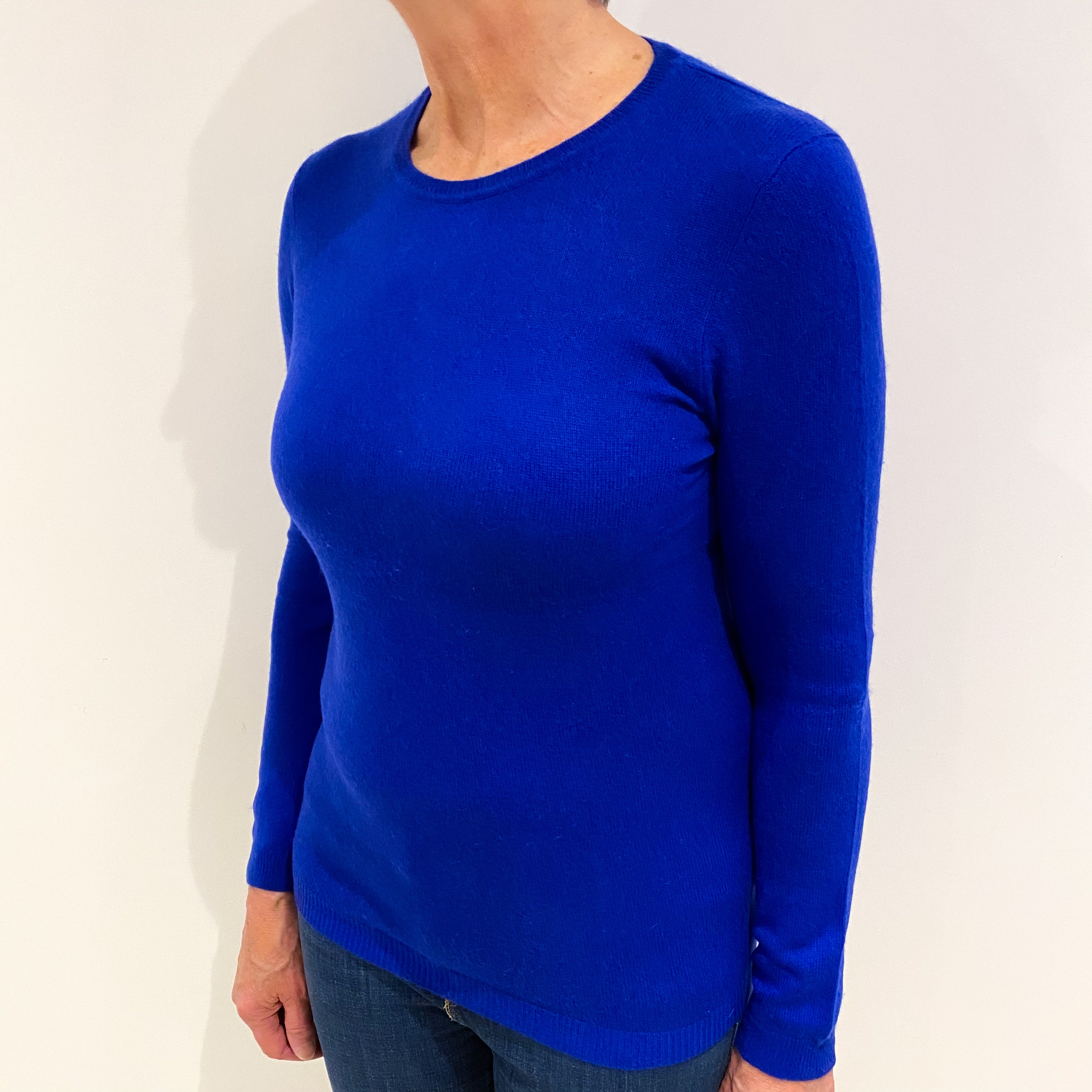 Royal Blue Cashmere Crew Neck Jumper Medium
