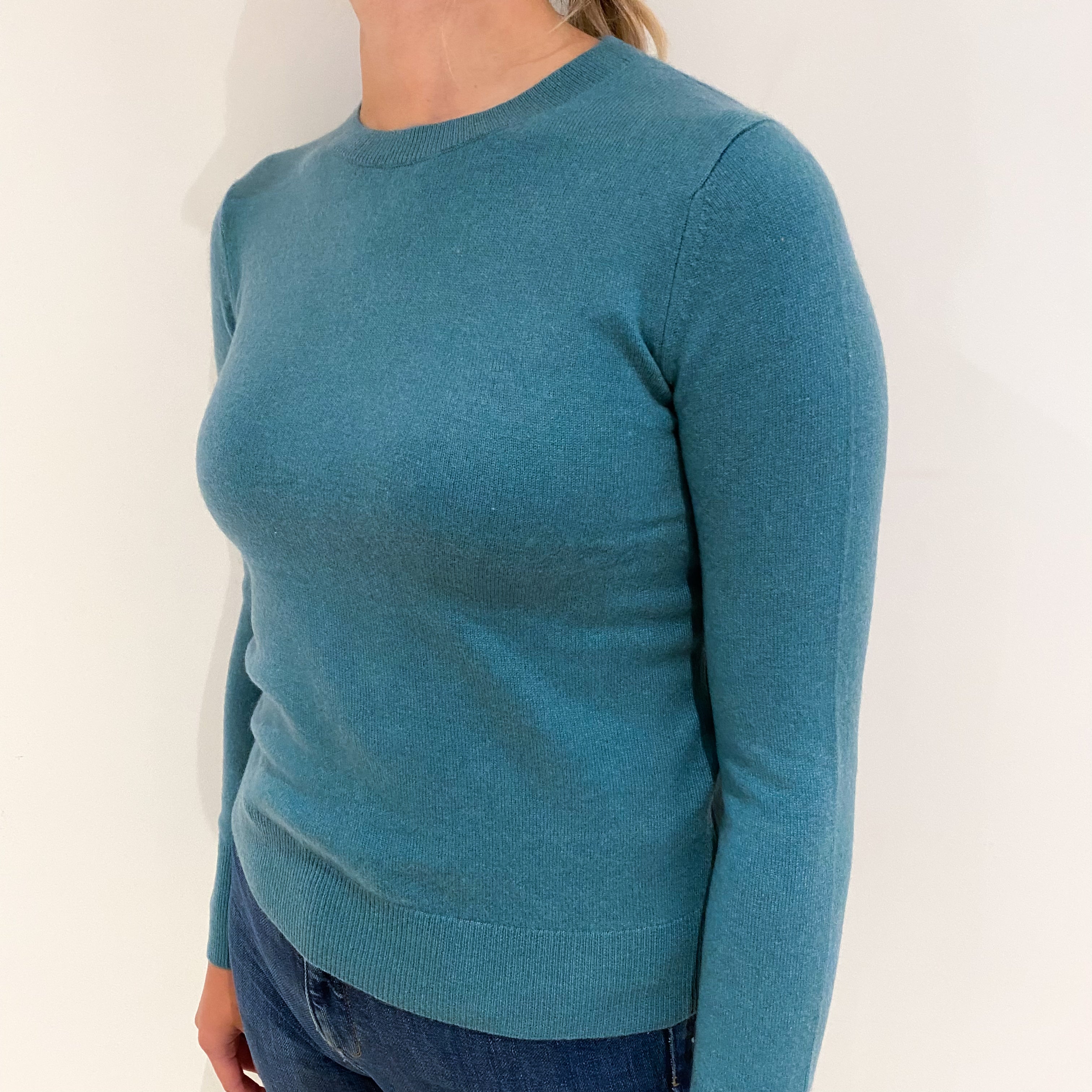 Sea Green Cashmere Crew Neck Jumper Small
