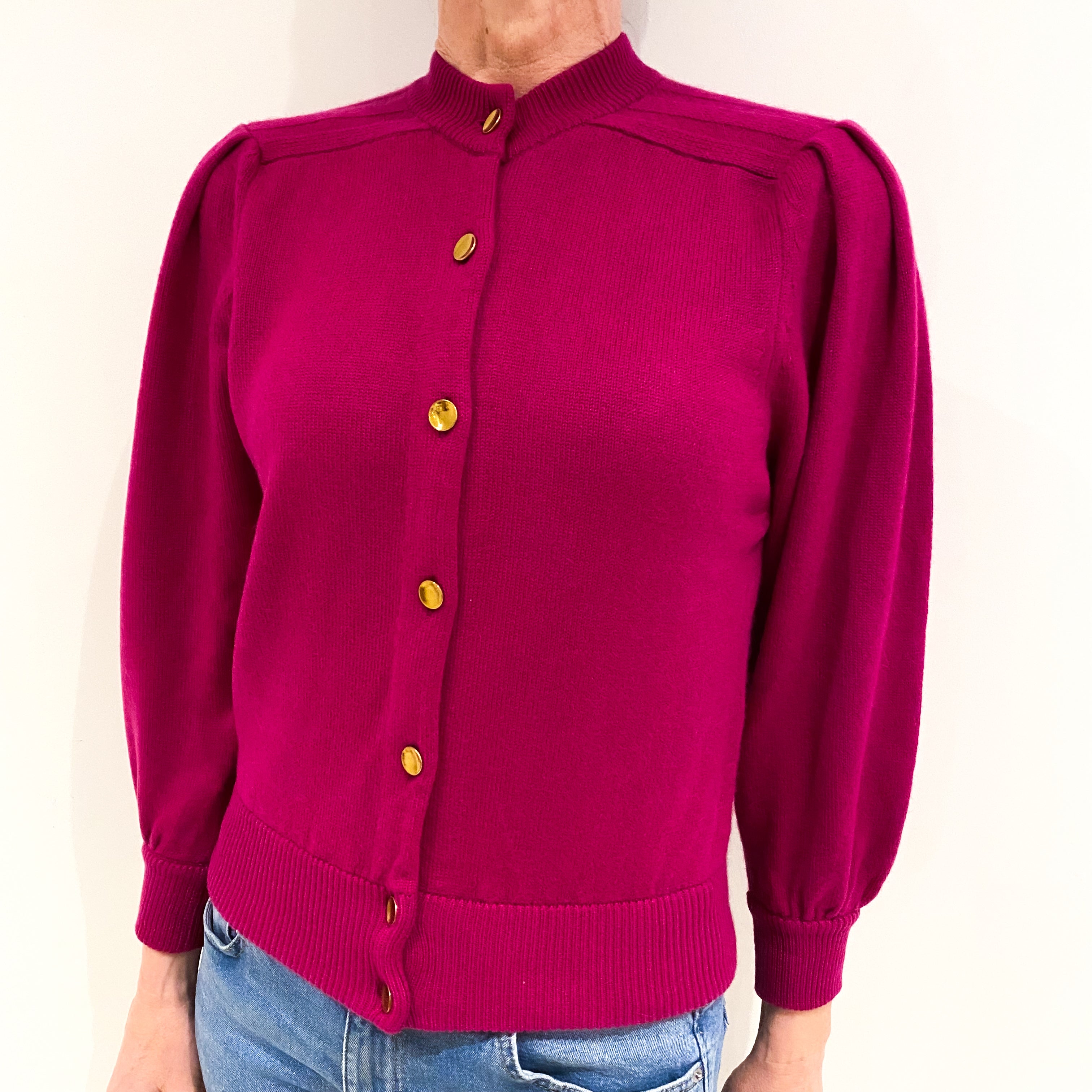 Magenta Purple Cashmere Cardigan Small
