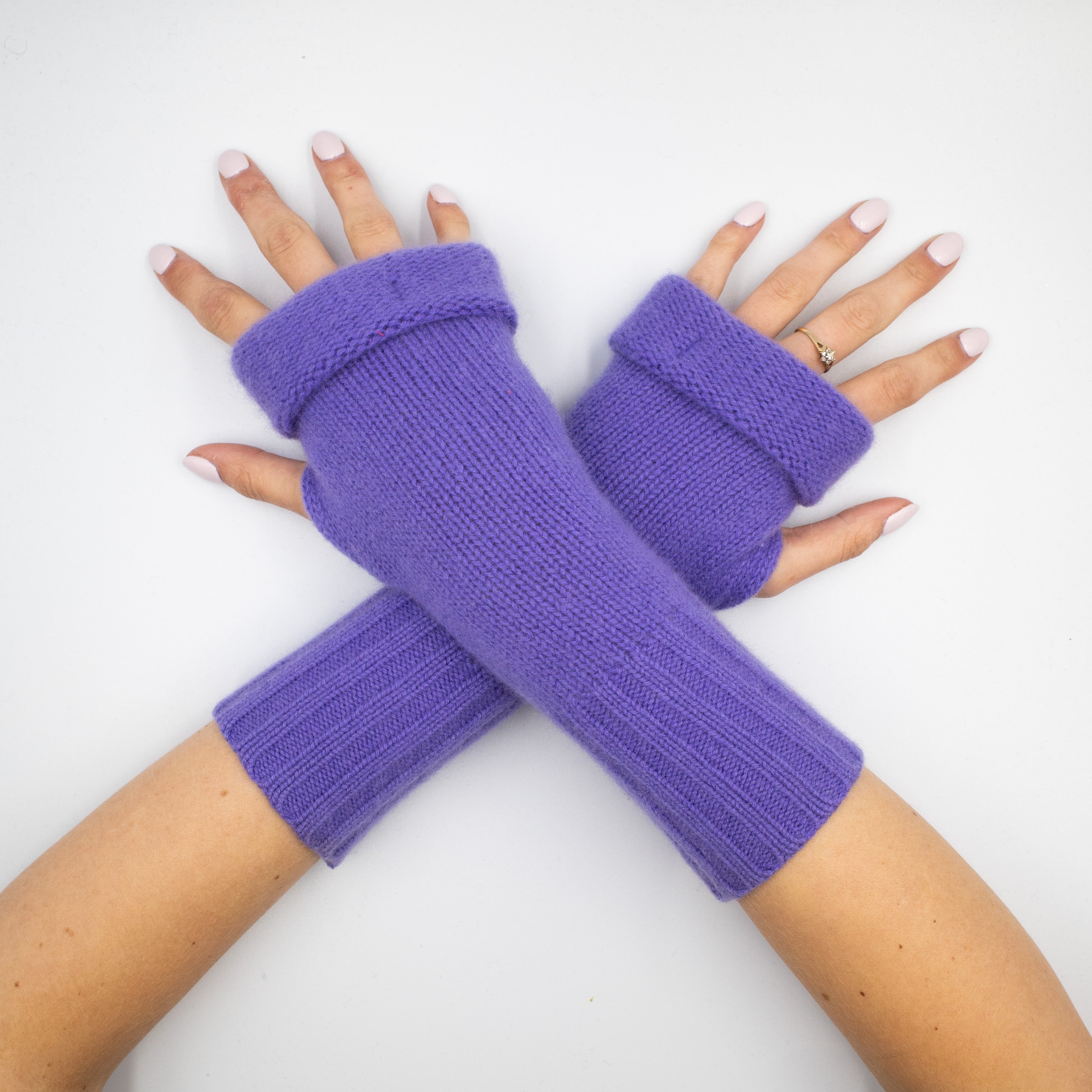 Periwinkle Purple Fingerless Gloves