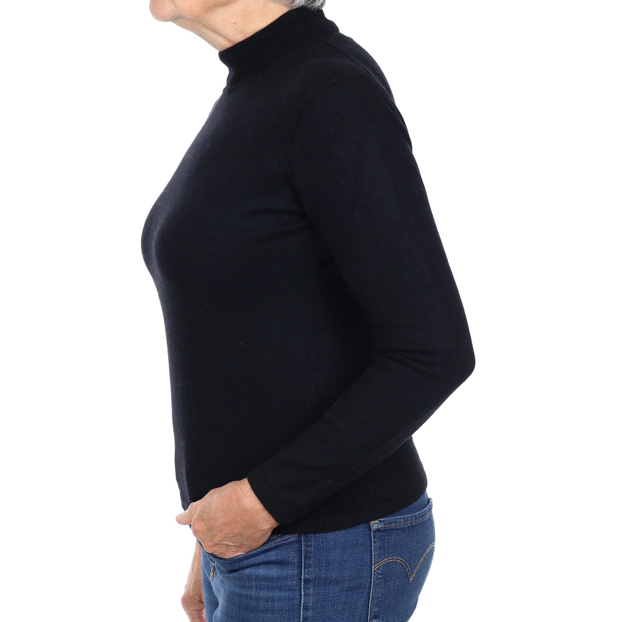 Black Cashmere Turtle Neck Jumper Medium