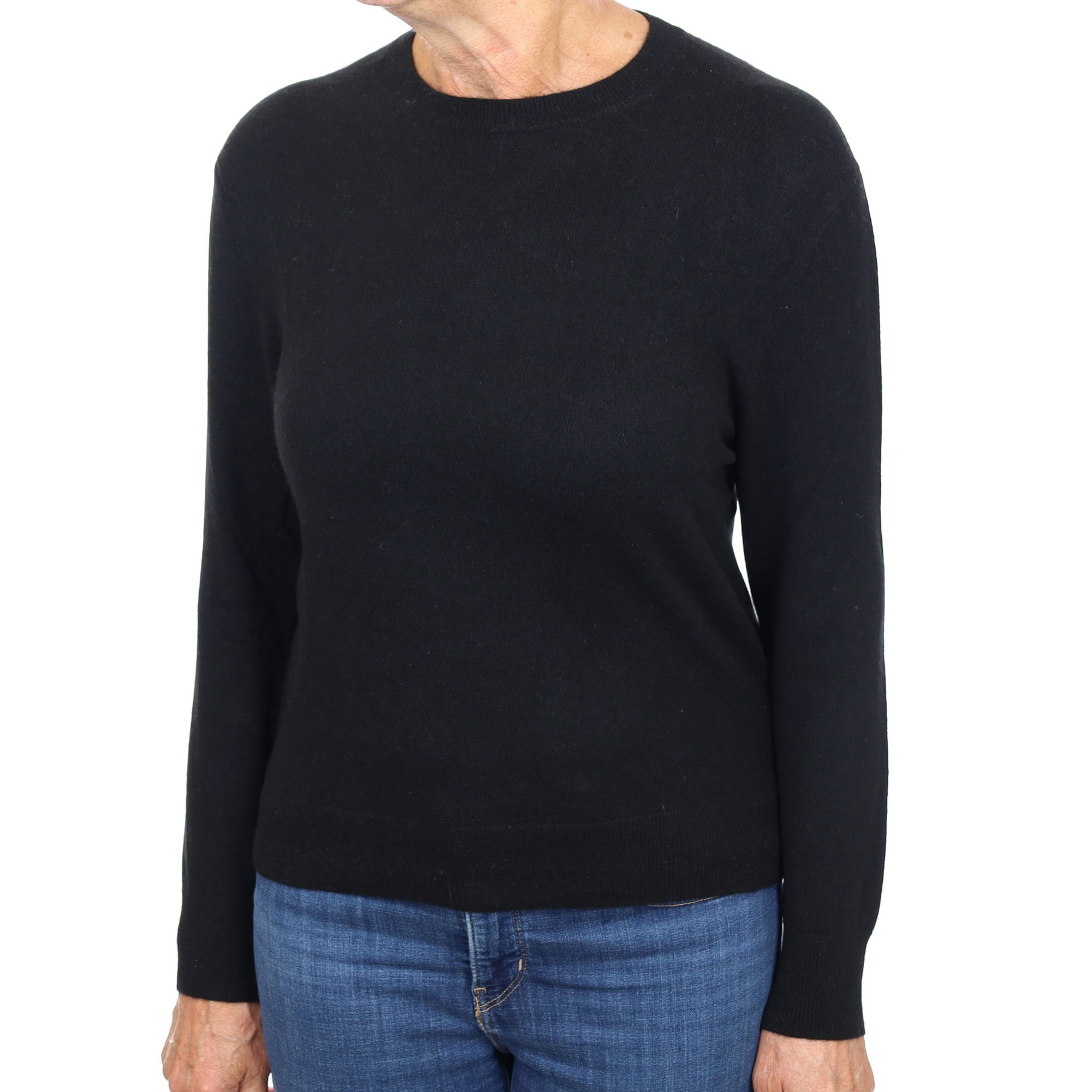 Black Cashmere Crew Neck Jumper Medium