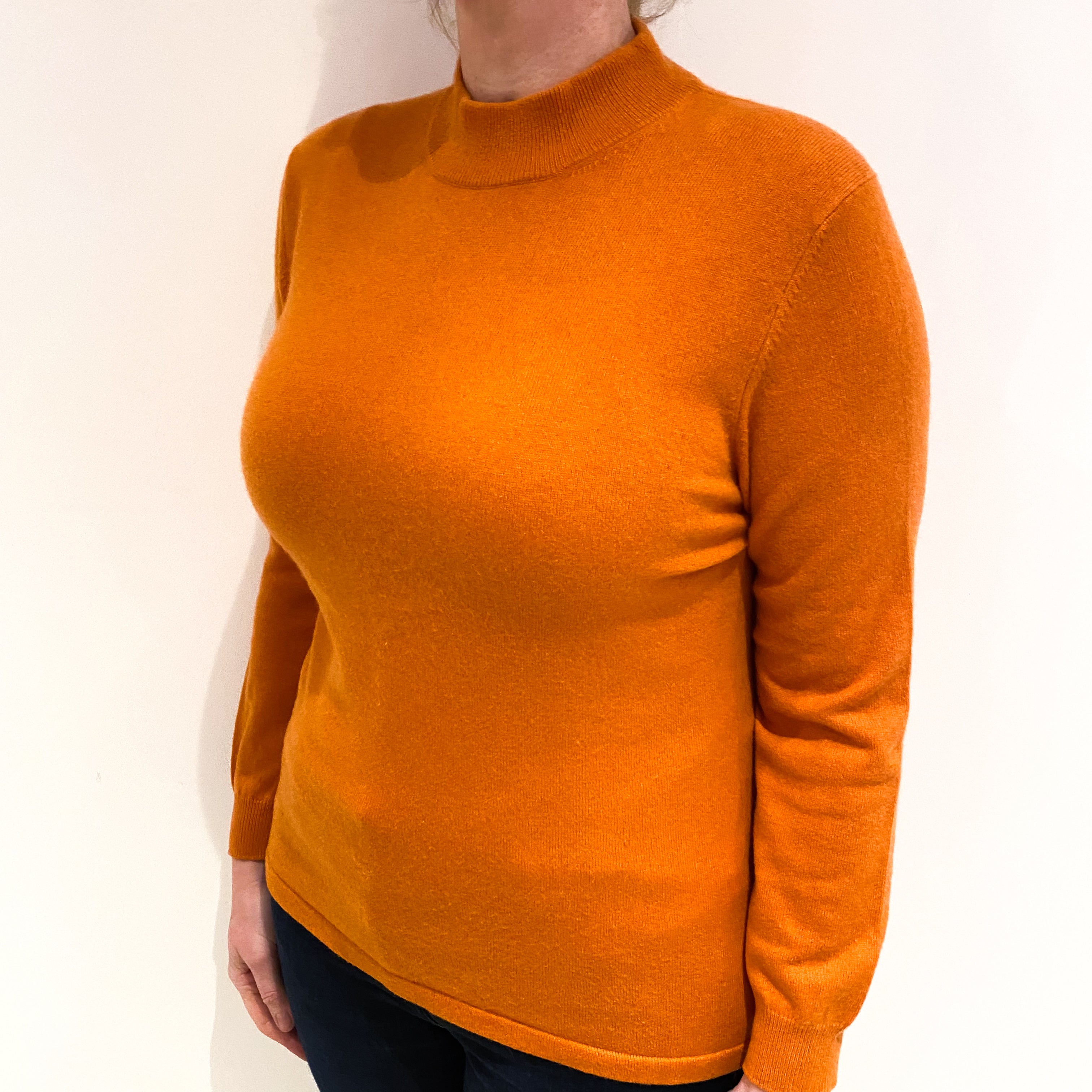 Pumpkin Orange Cashmere Turtle Neck Large