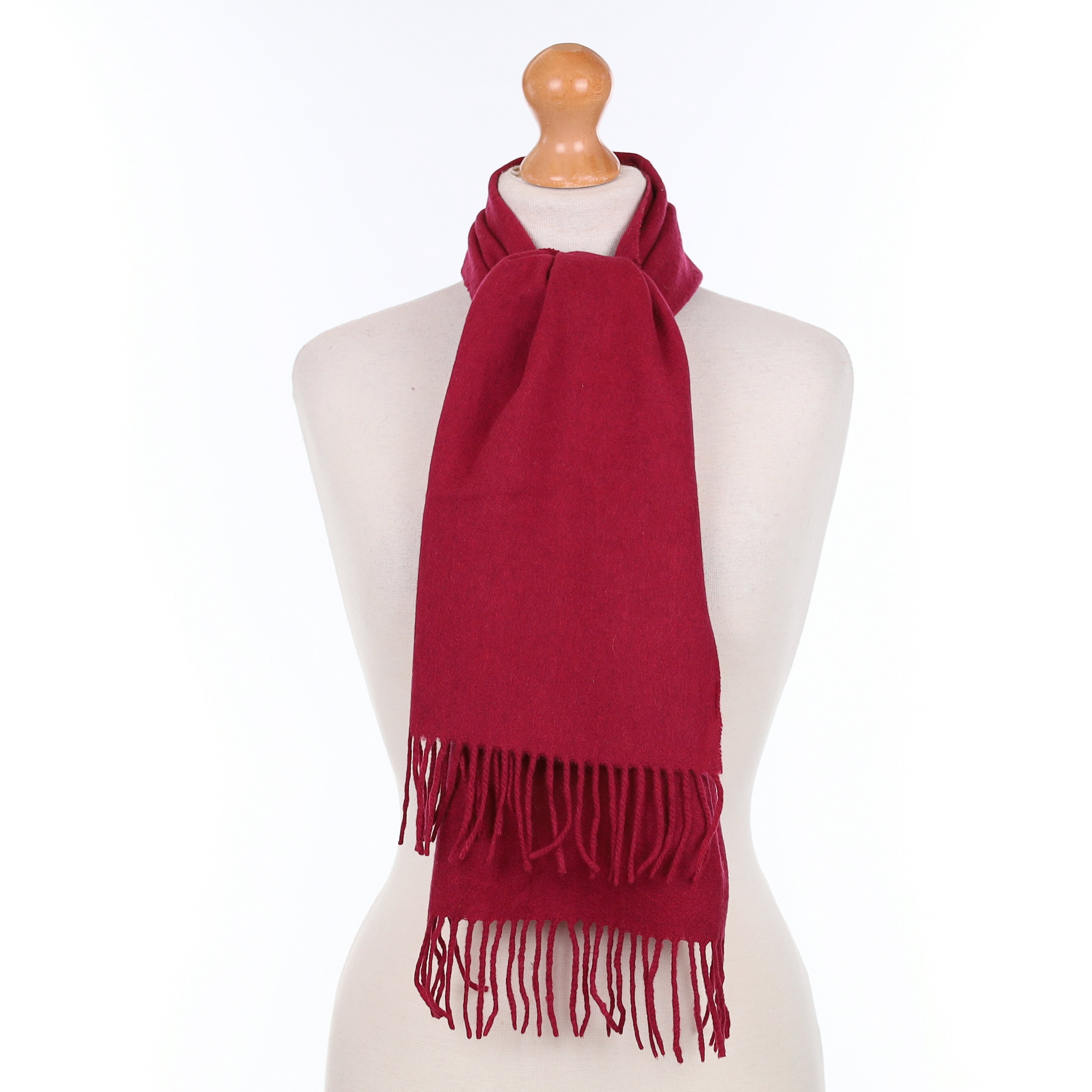 Crimson Red Cashmere Woven Scarf