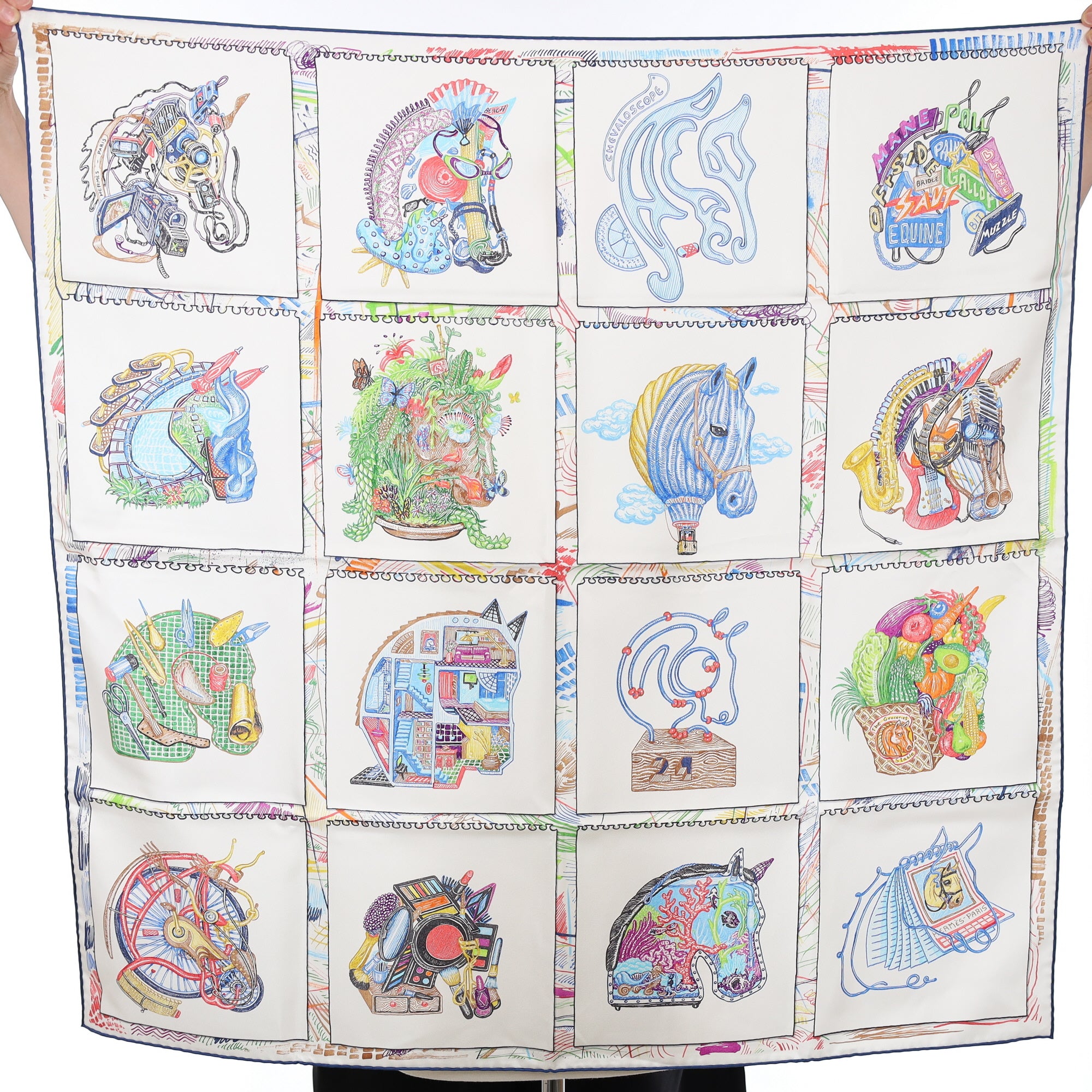 Boxed Hermès Chevaloscope Silk Scarf