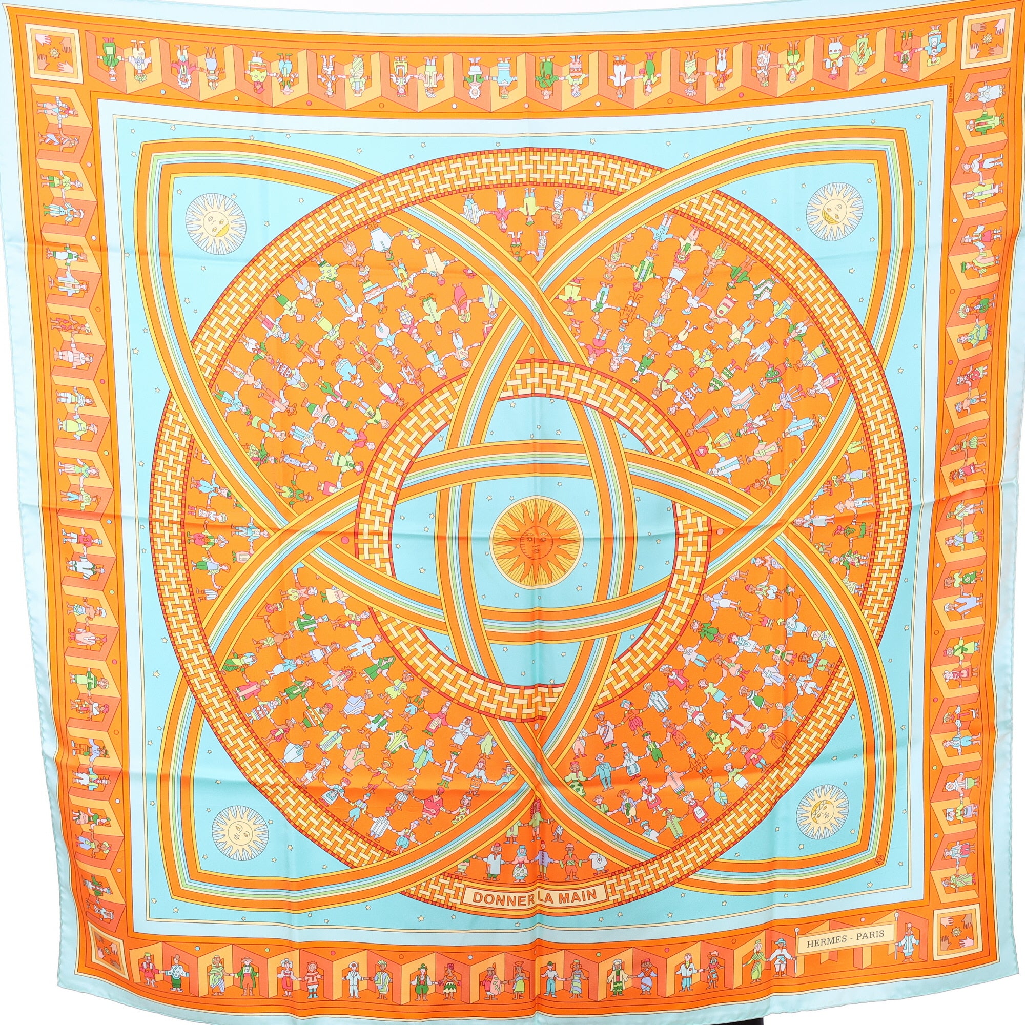 Boxed Hermès Donner La Main Silk Scarf