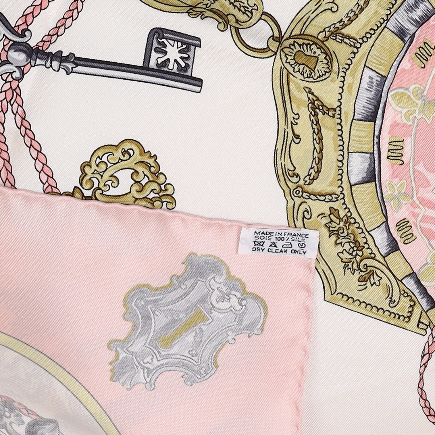 Boxed Hermès Les Clés Silk Scarf