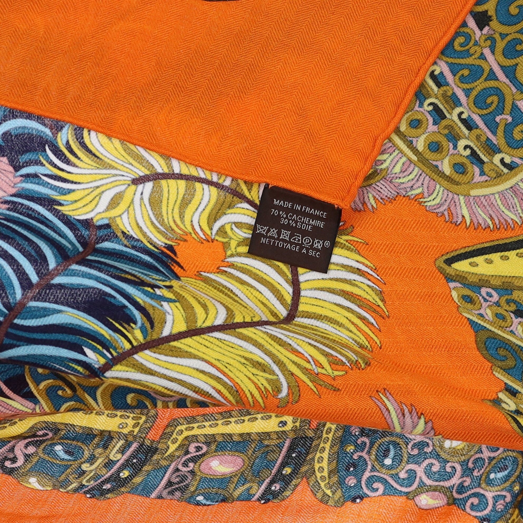 Brand New Boxed Hermès Sous L' Egide Le Mars Cashmere and Silk Shawl