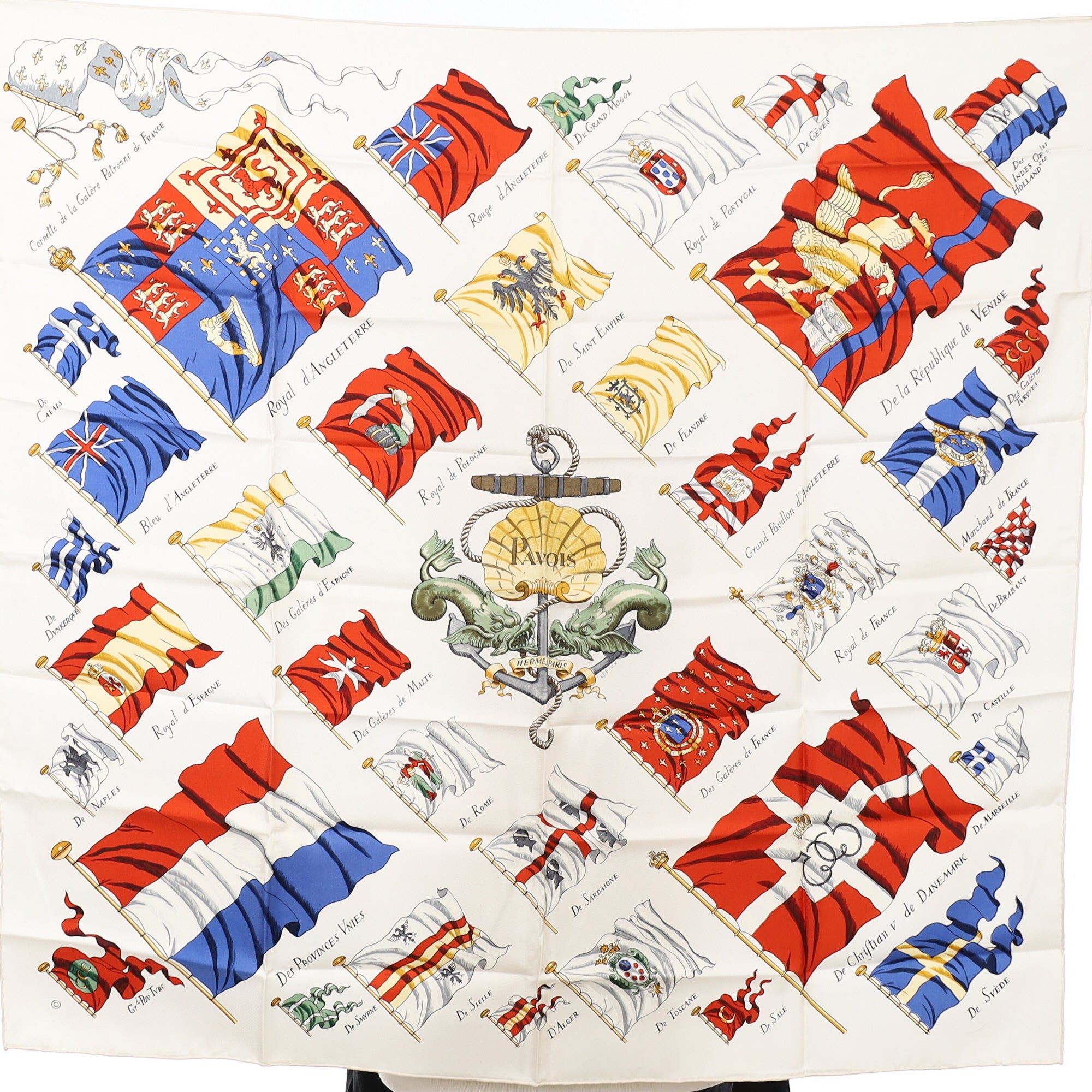 Pristine Boxed Hermès Pavois Silk Scarf