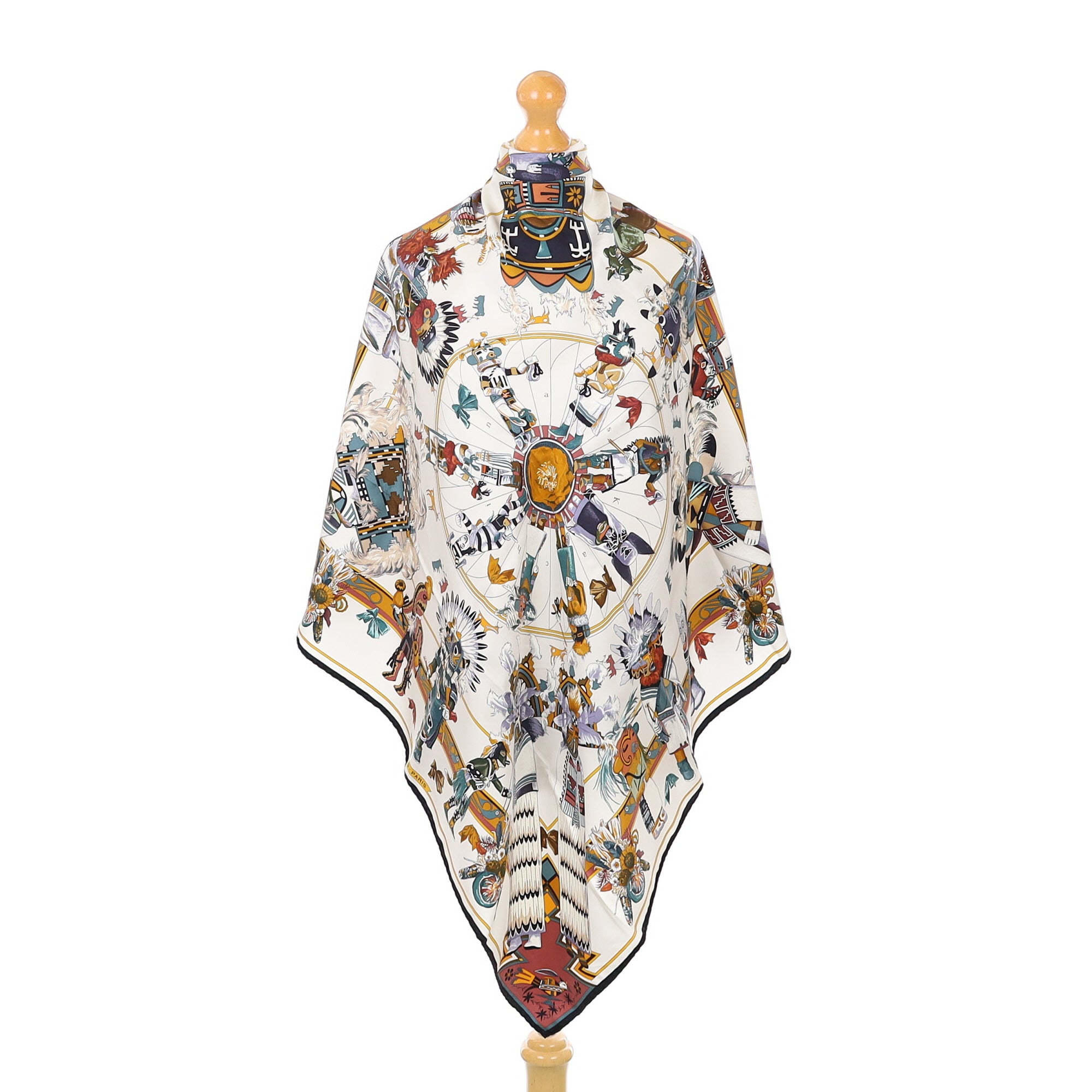 Boxed Hermès Kachinas Silk Scarf Grail