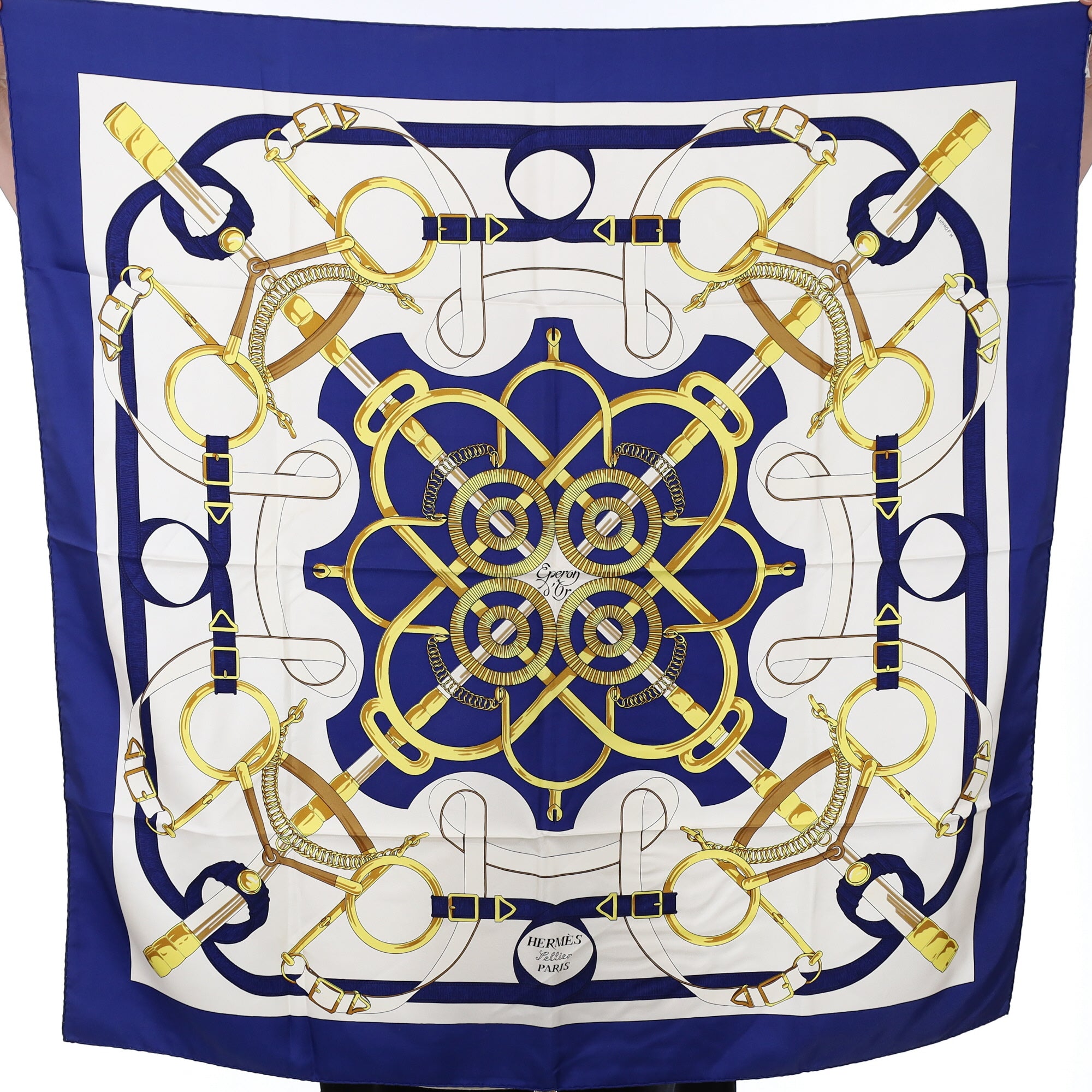 Brand New Boxed Hermès Eperon d'Or Vintage Silk Scarf