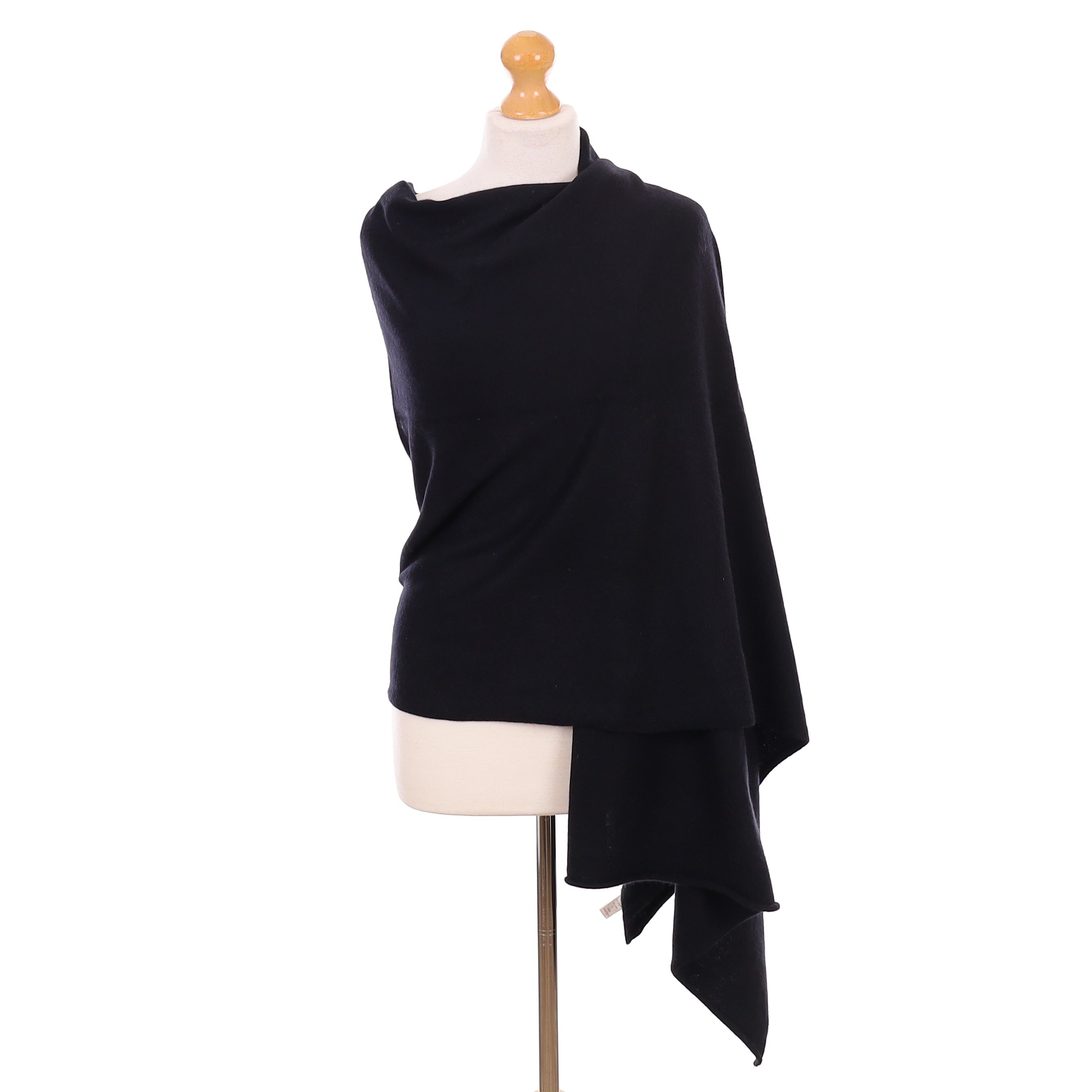 Black Cashmere Knitted Wrap