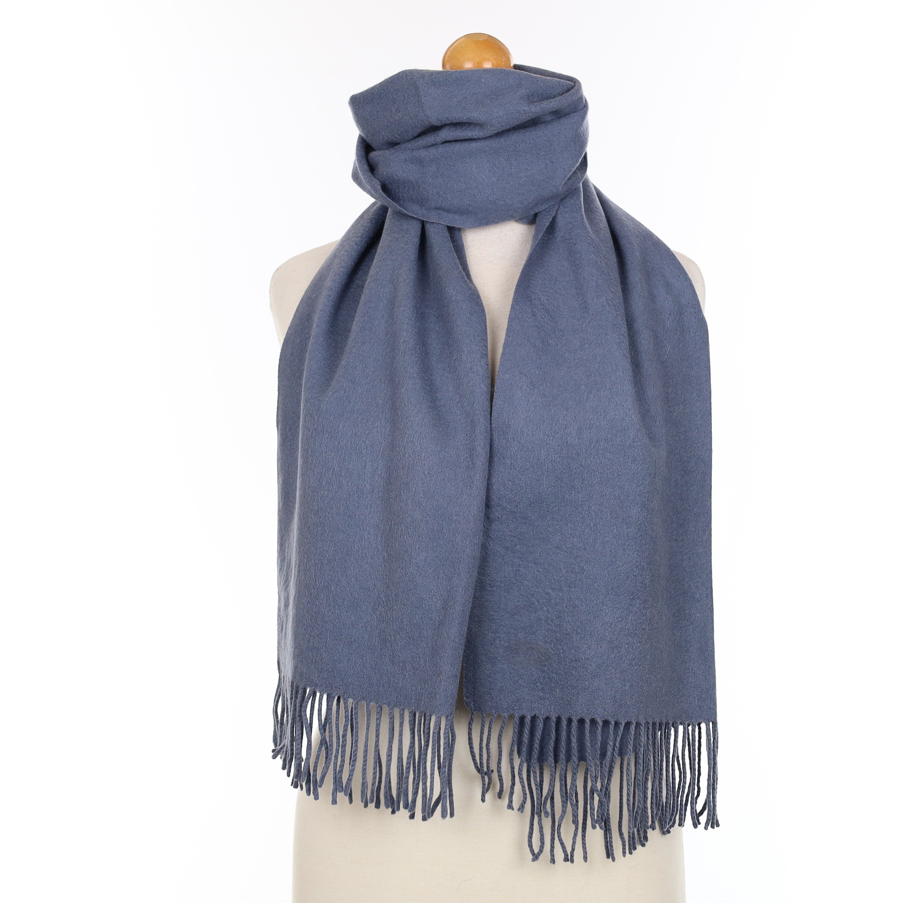 Stone Blue Cashmere Woven Scarf
