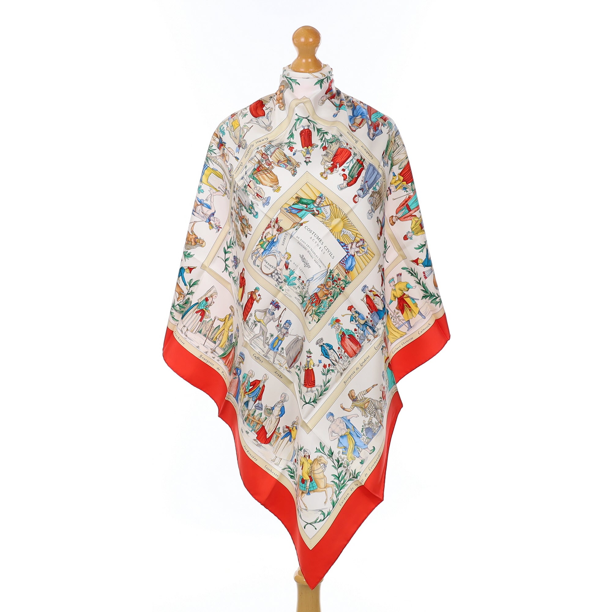 Boxed Hermès Costumes Civils Actuels Silk Scarf Rare
