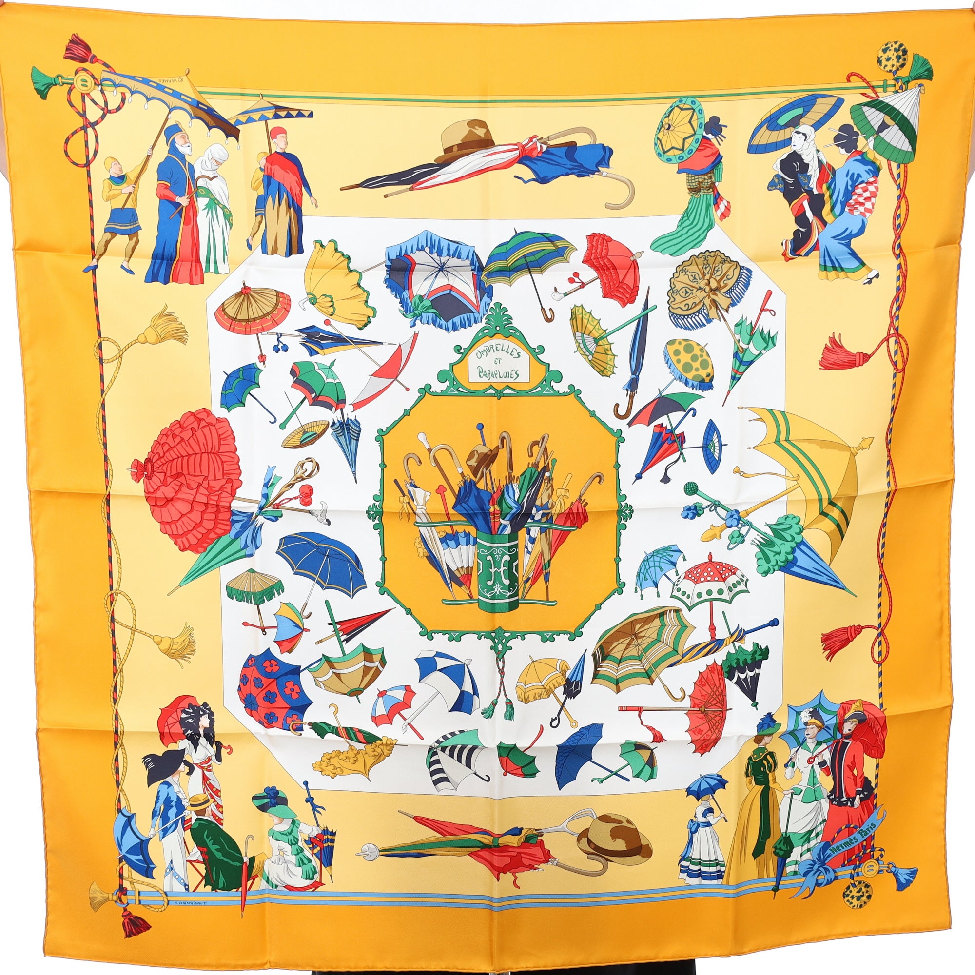 Brand New Boxed Hermès Ombrelles et Parapluies Silk Scarf Rare