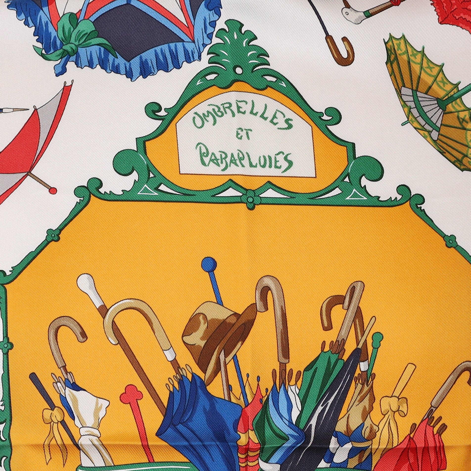 Brand New Boxed Hermès Ombrelles et Parapluies Silk Scarf Rare