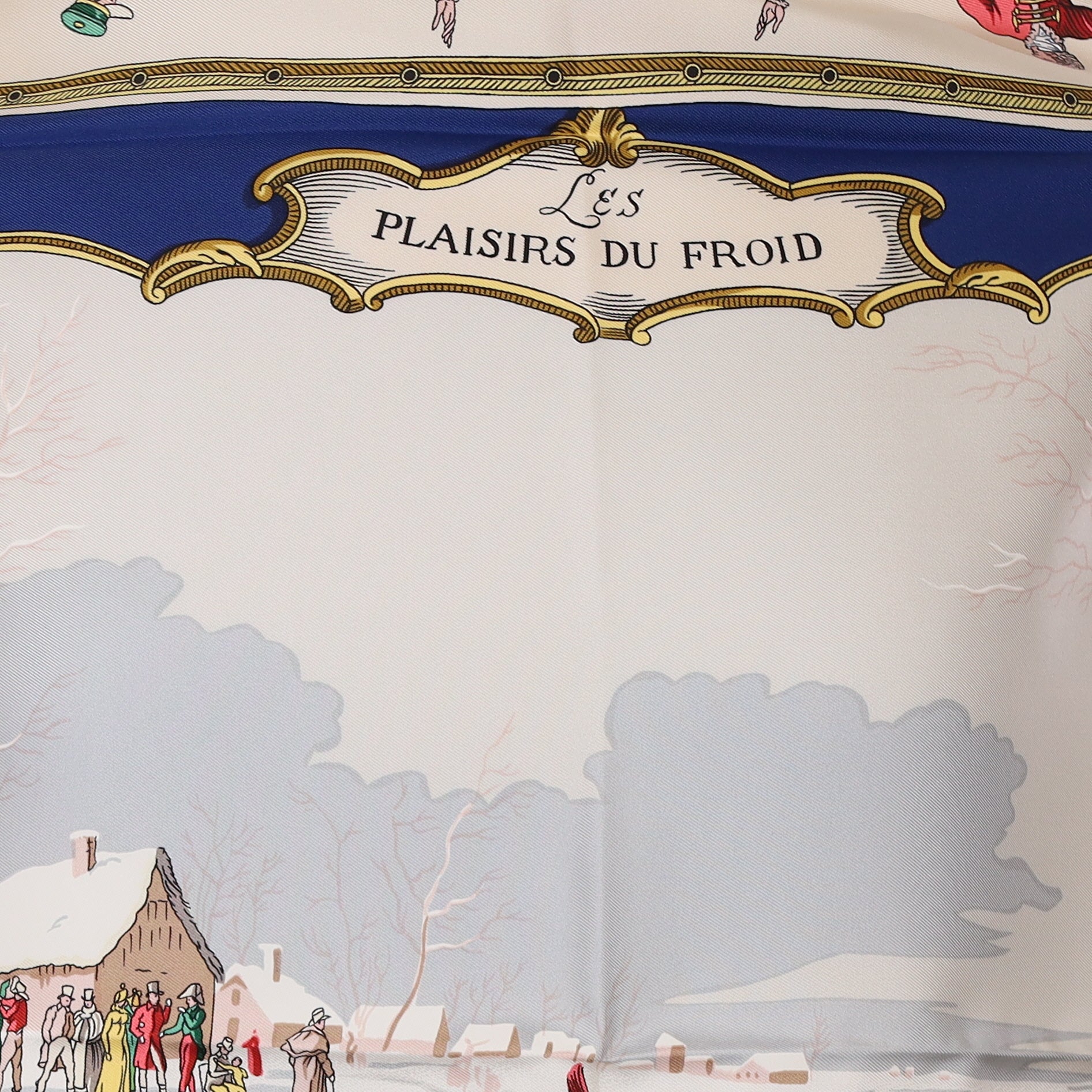 Brand New Boxed Hermès Les Plaisirs Du Froid Silk Scarf