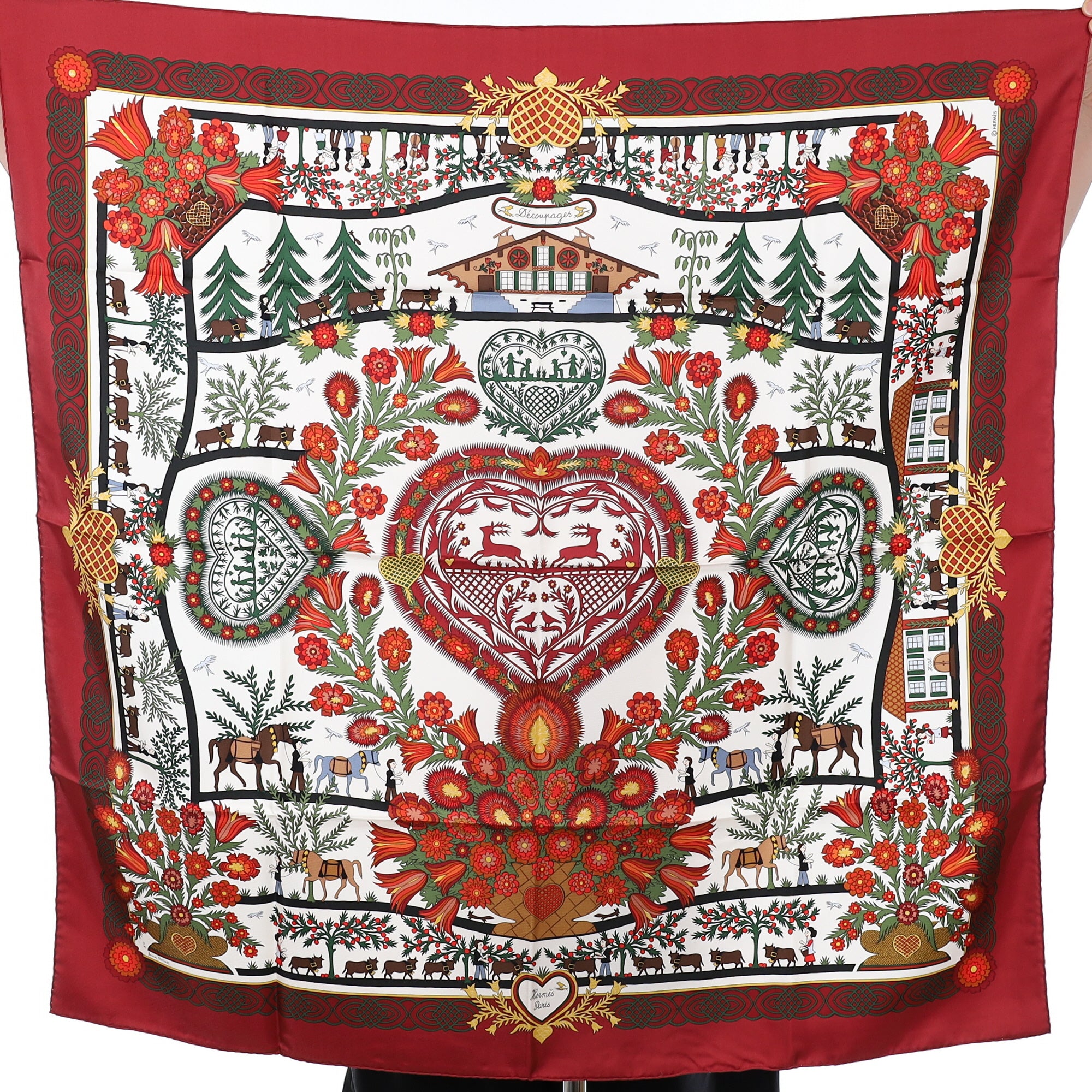 Brand New Boxed Hermès Découpages Silk Scarf Quite Rare