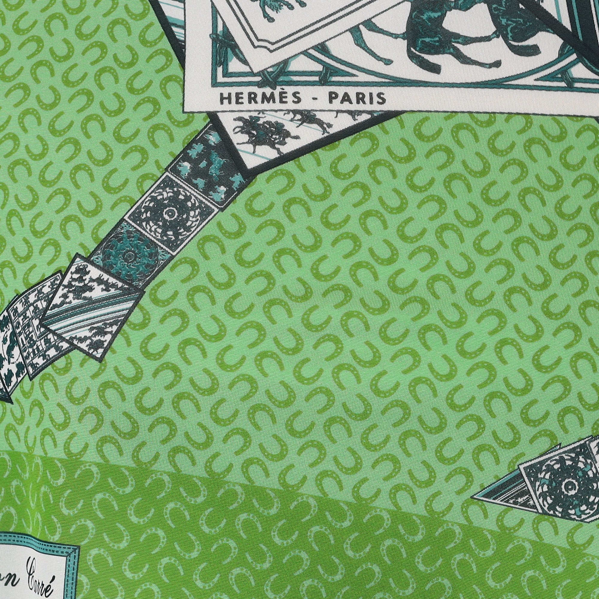 Brand New Boxed Hermès A Cheval Sur Mon Carré Silk Jersey Scarf