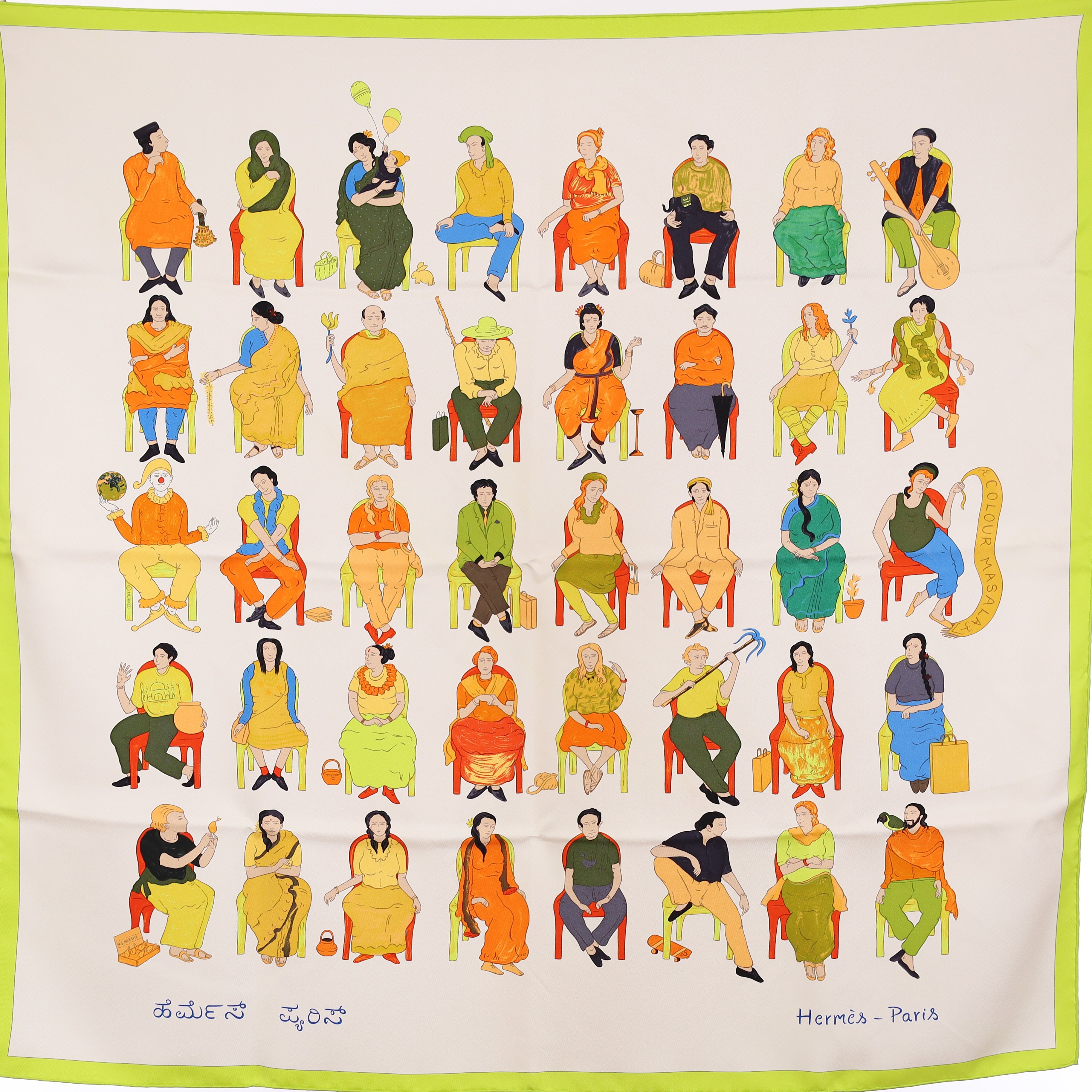 Boxed Hermès Colour Masala Silk Scarf