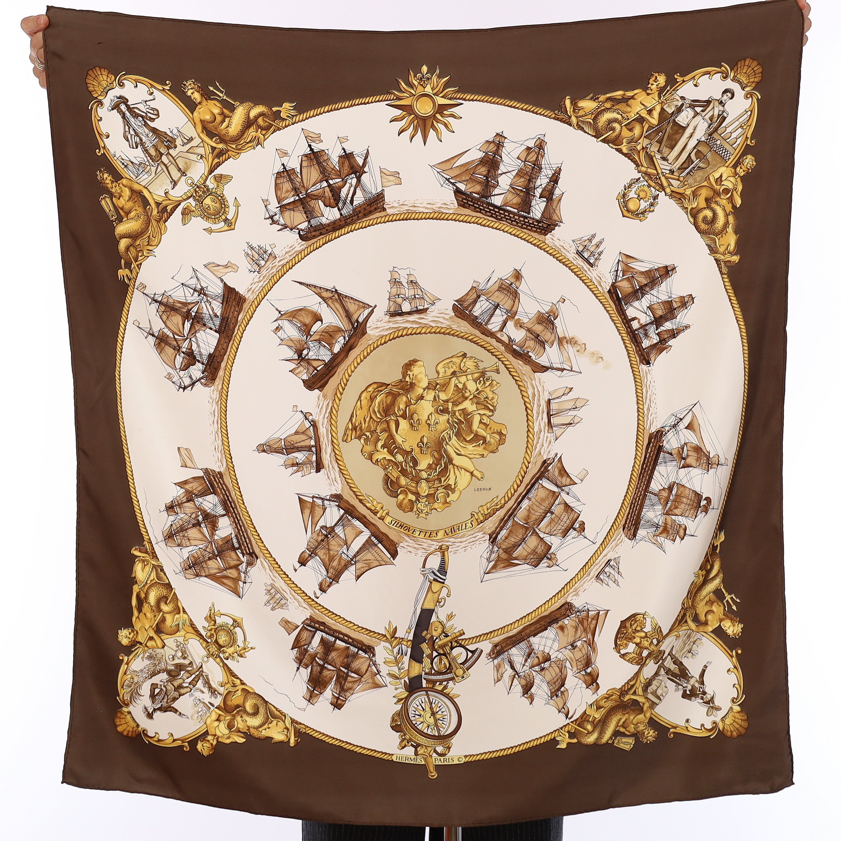 Hermès Silhouettes Navales Silk Scarf