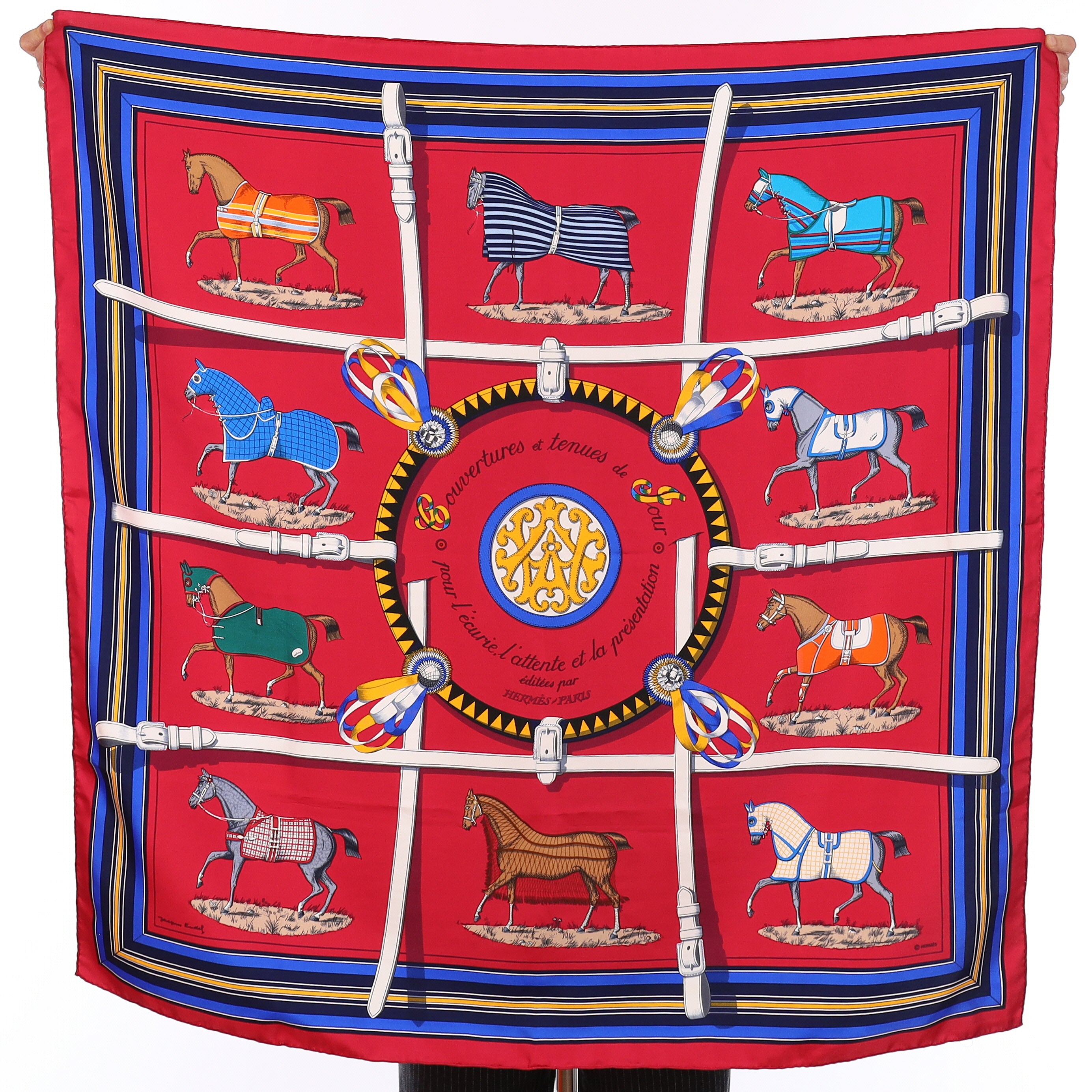 Pristine Hermès Couvertures et Tenues de Jour Silk Scarf