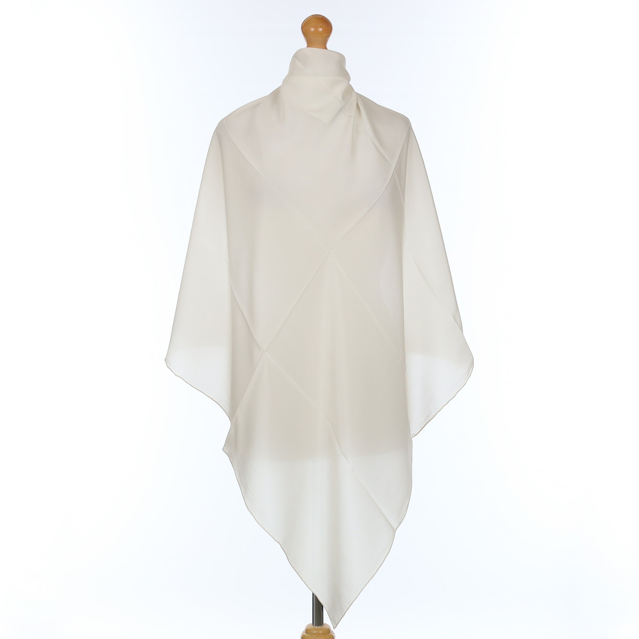 Classic Plain Ivory Silk Scarf
