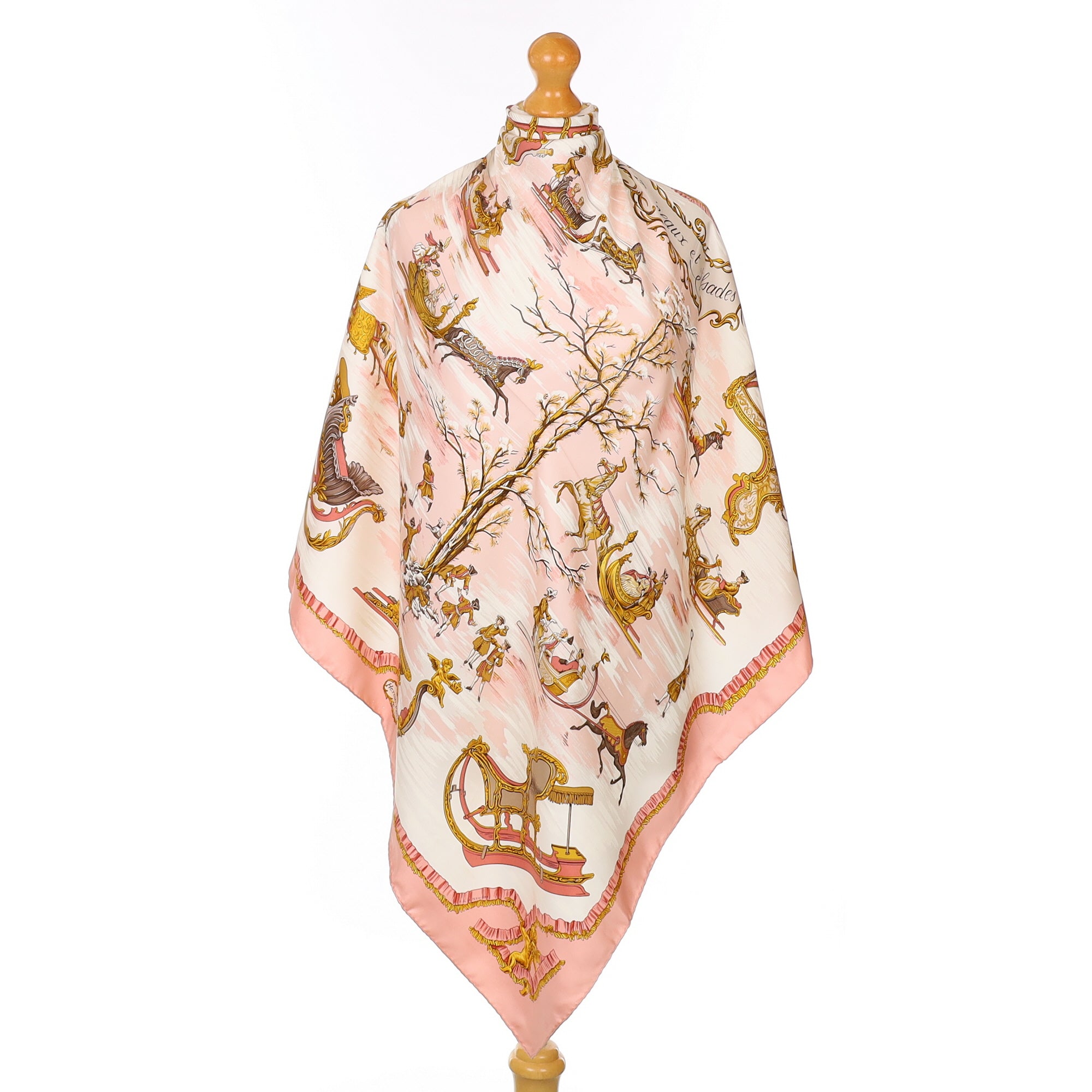 Hermès Traineaux et Glissades Silk Scarf Quite Rare