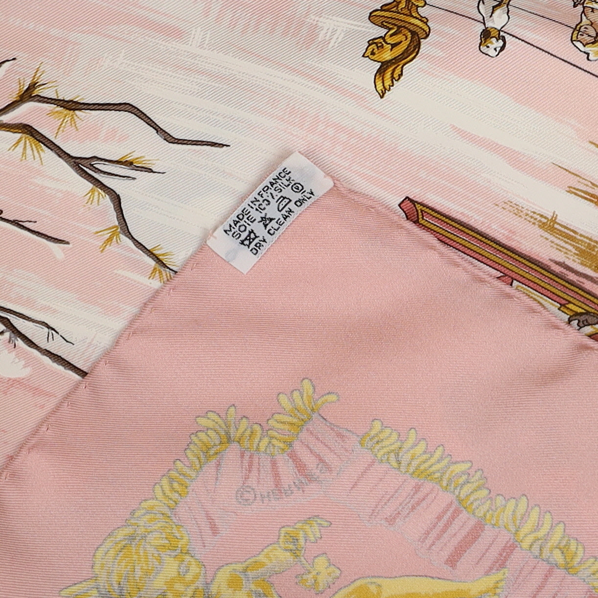 Hermès Traineaux et Glissades Silk Scarf Quite Rare