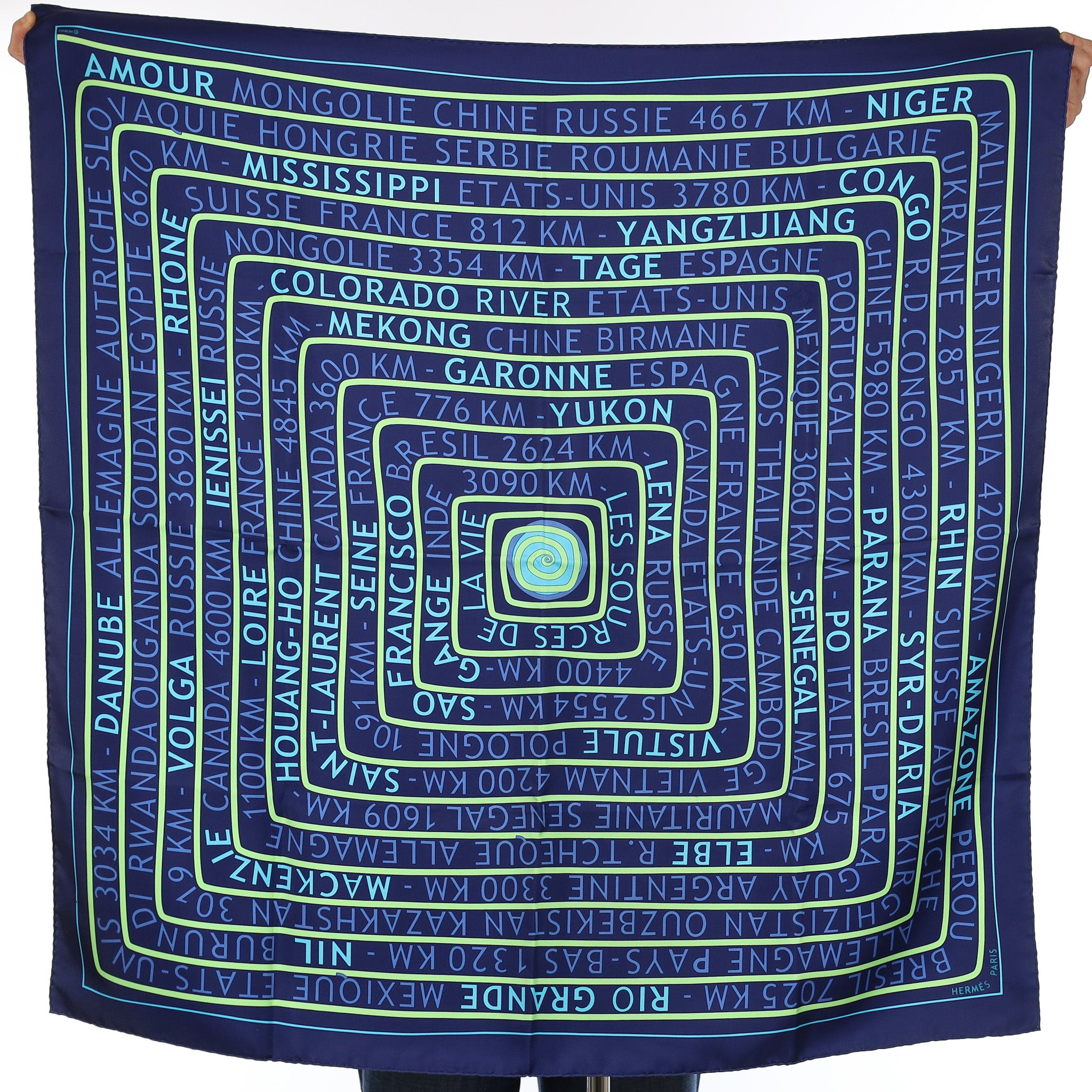 Pristine Boxed Hermès Les Sources de la Vie Silk Scarf Rare