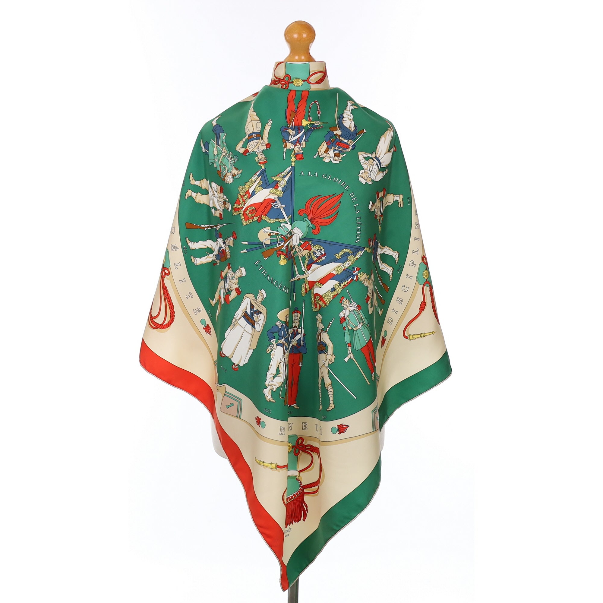 Hermès A la Gloire de la Légion Silk Scarf Rare