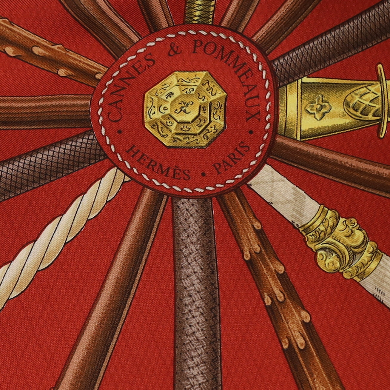 Hermès Cannes & Pommeaux Silk Scarf