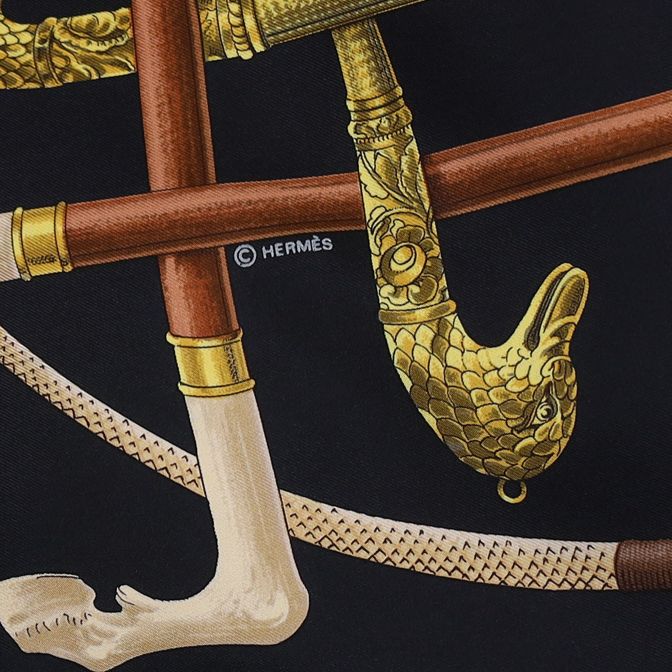 Hermès Cannes & Pommeaux Silk Scarf