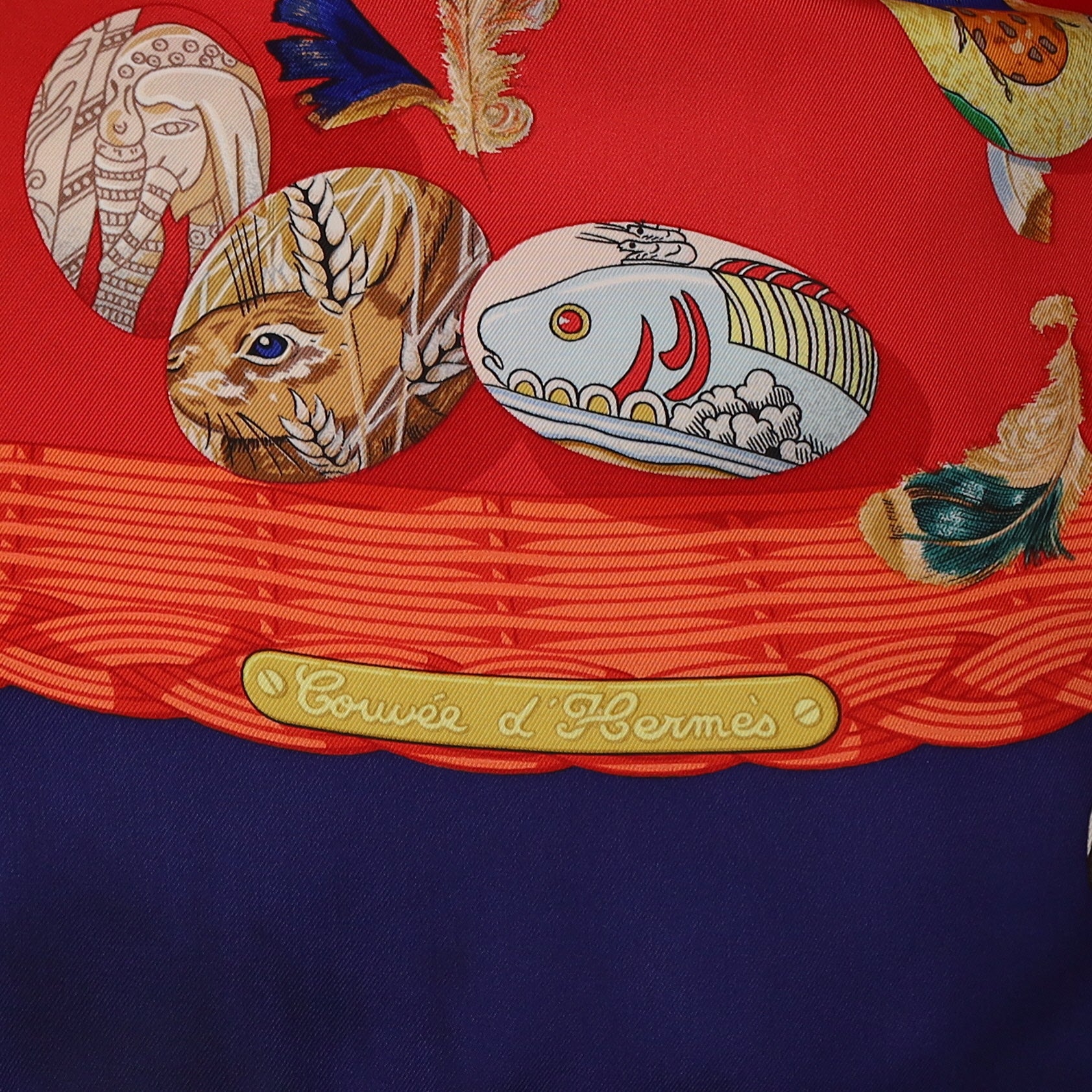 Hermès Couvée D'Hermès Silk Scarf Quite Rare