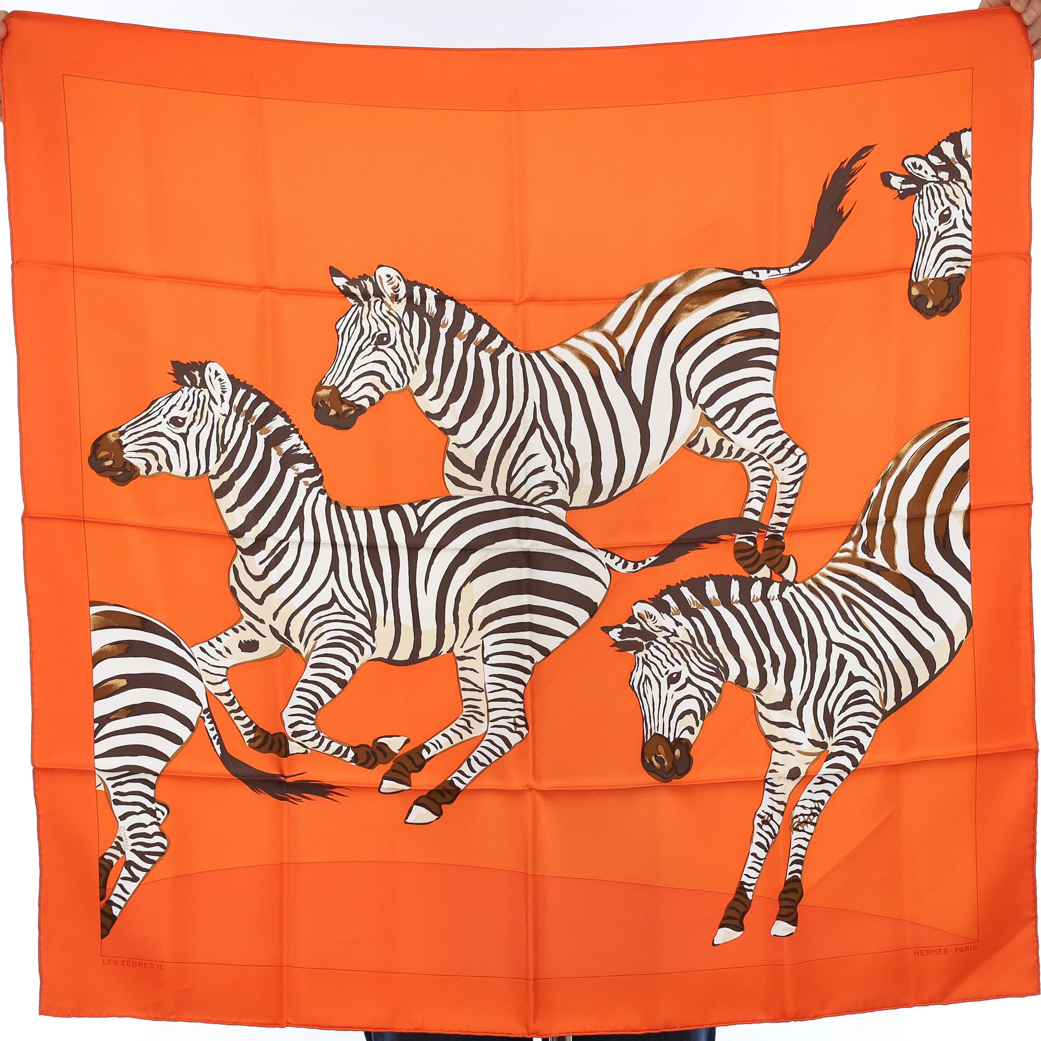 Brand New Boxed Hermès Les Zèbras II Silk Scarf Quie Rare