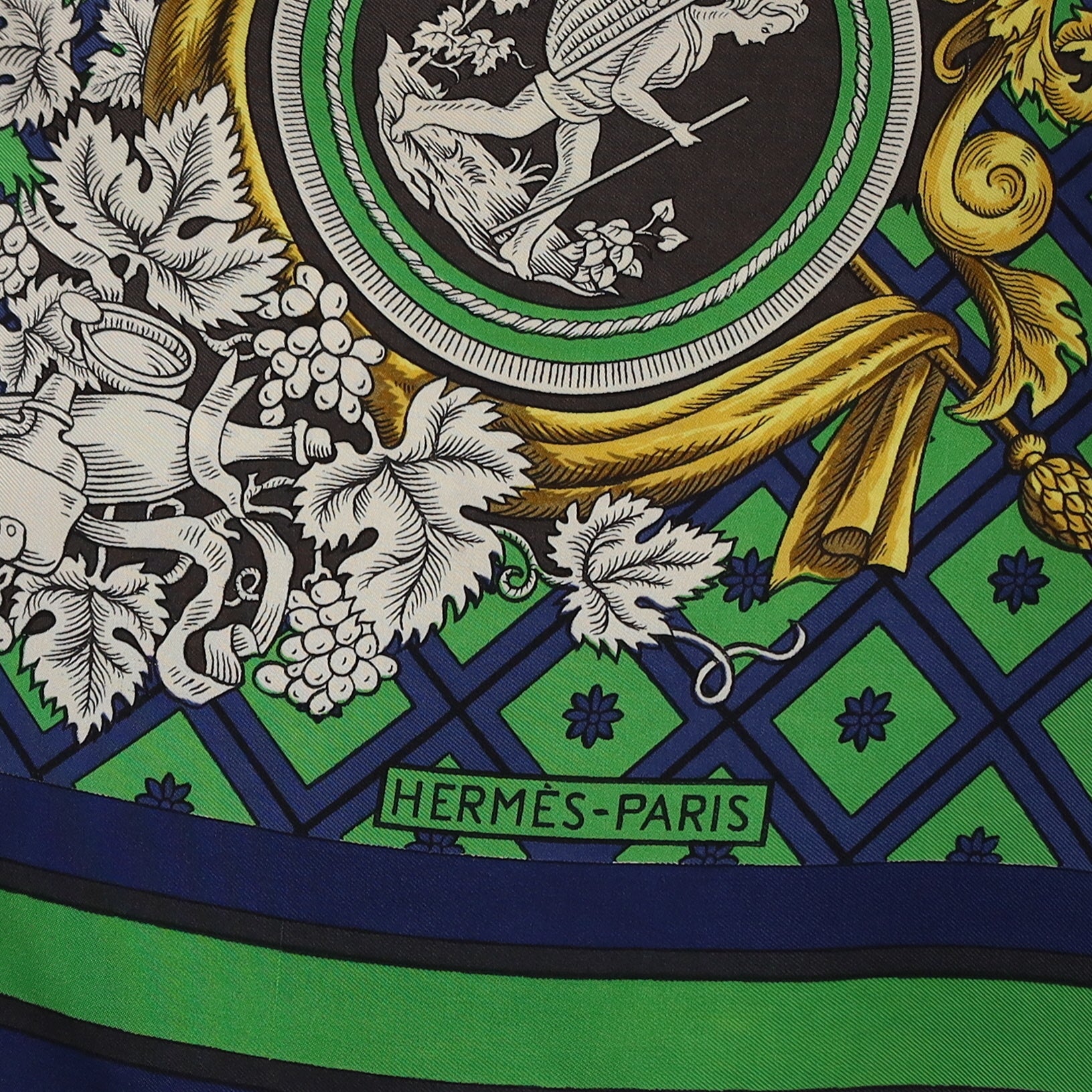 Hermès La Treille Vintage Silk Scarf Rare