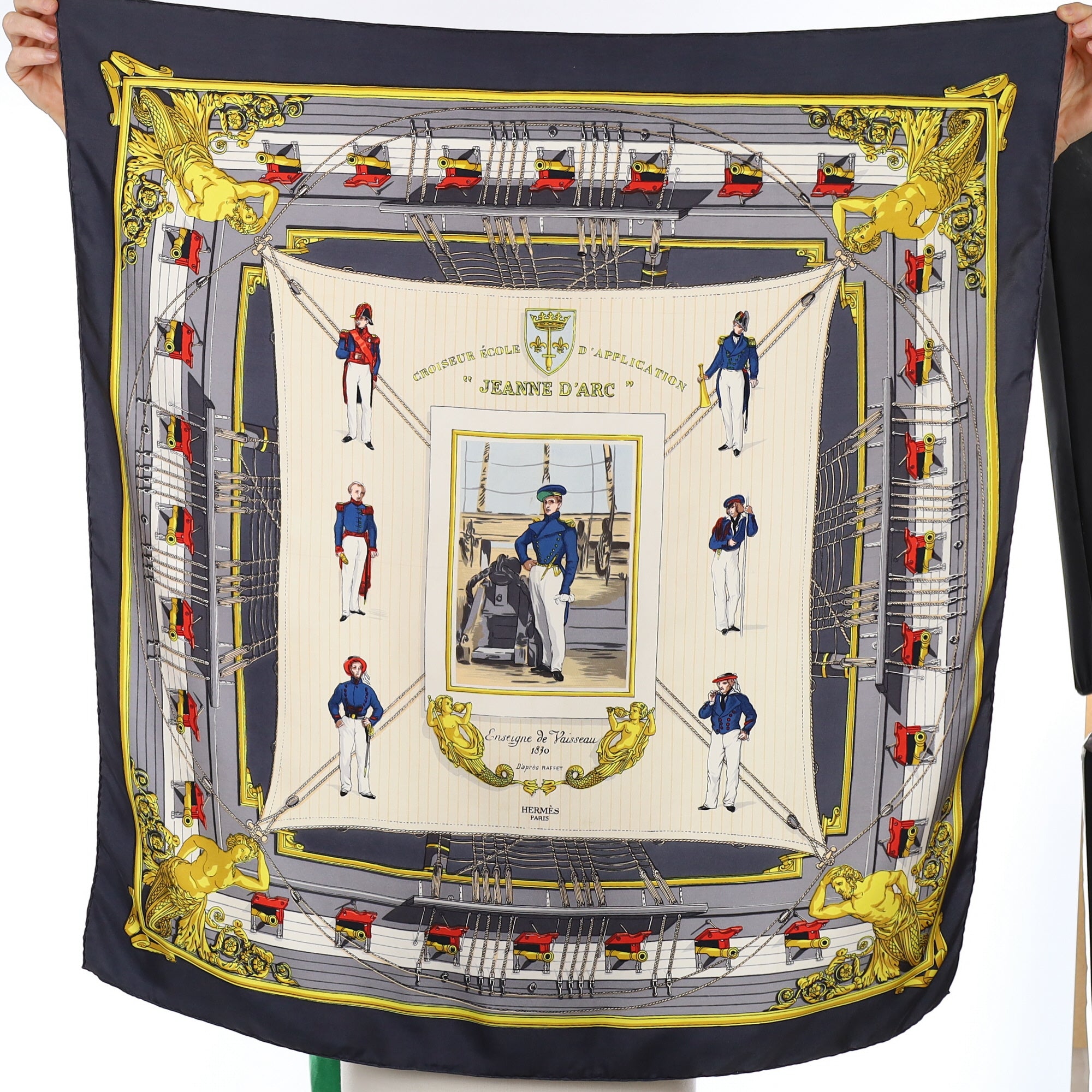 Hermès Jeanne D'Arc Croiseur École d’Application Silk Scarf Rare
